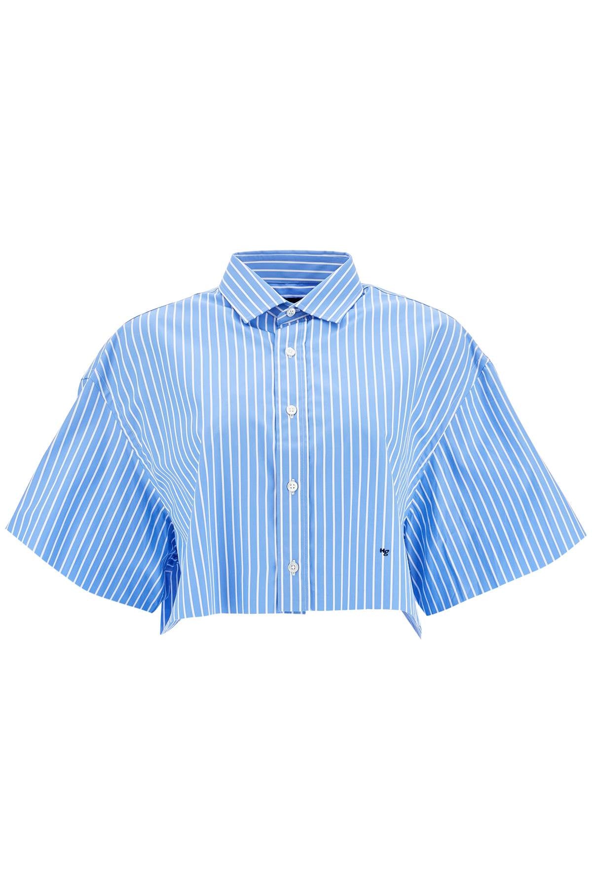 Homme Girls Blue Striped Cotton Shirt