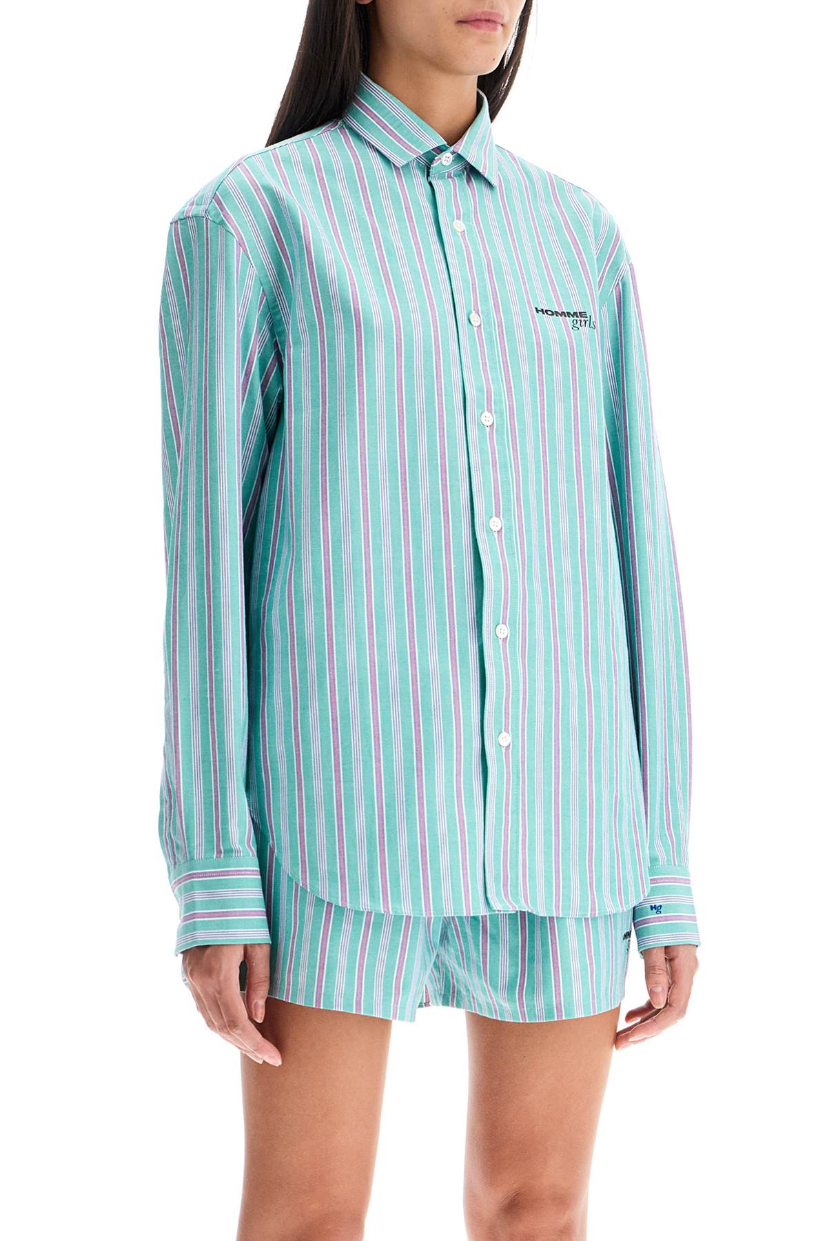 Homme Girls Striped Oxford Shirt For Men