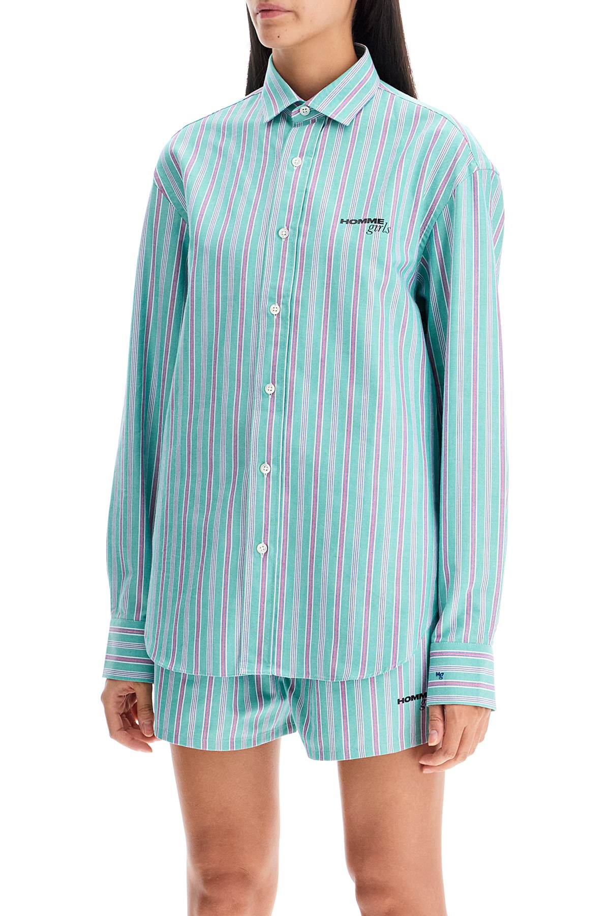 Homme Girls Striped Oxford Shirt For Men