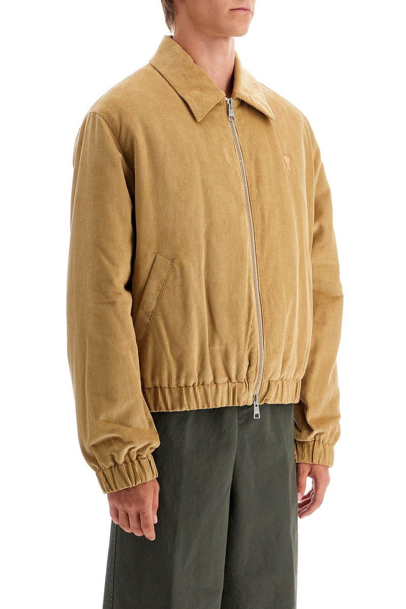 AMI Paris Corduroy Bomber Jacket Beige