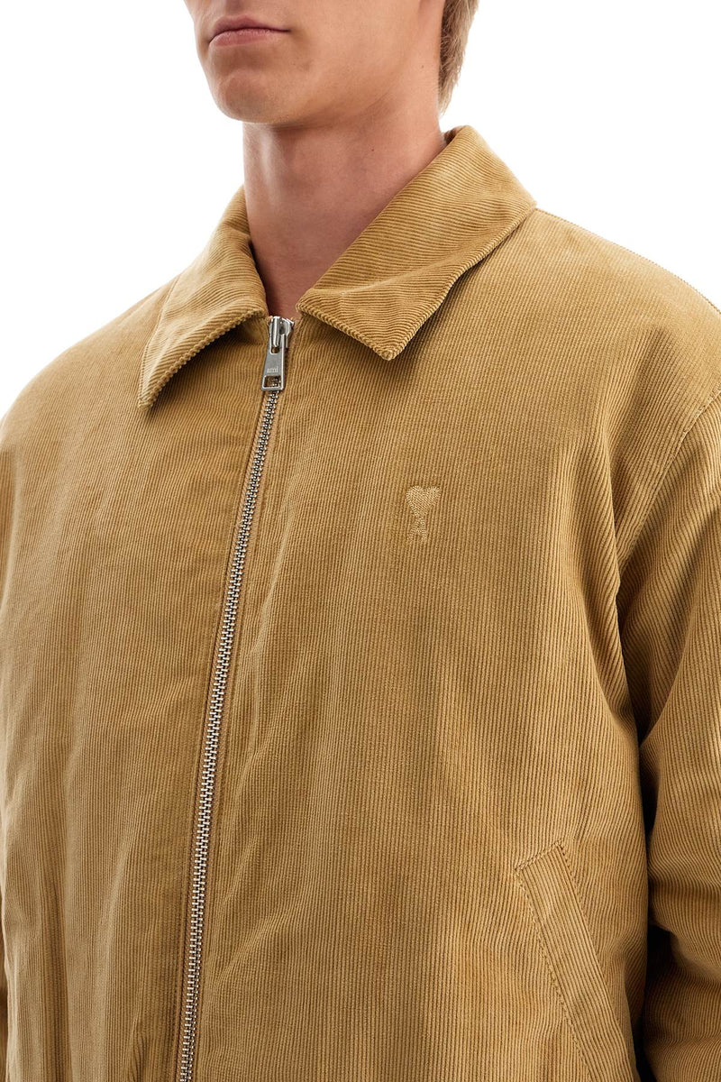 AMI Paris Corduroy Bomber Jacket Beige