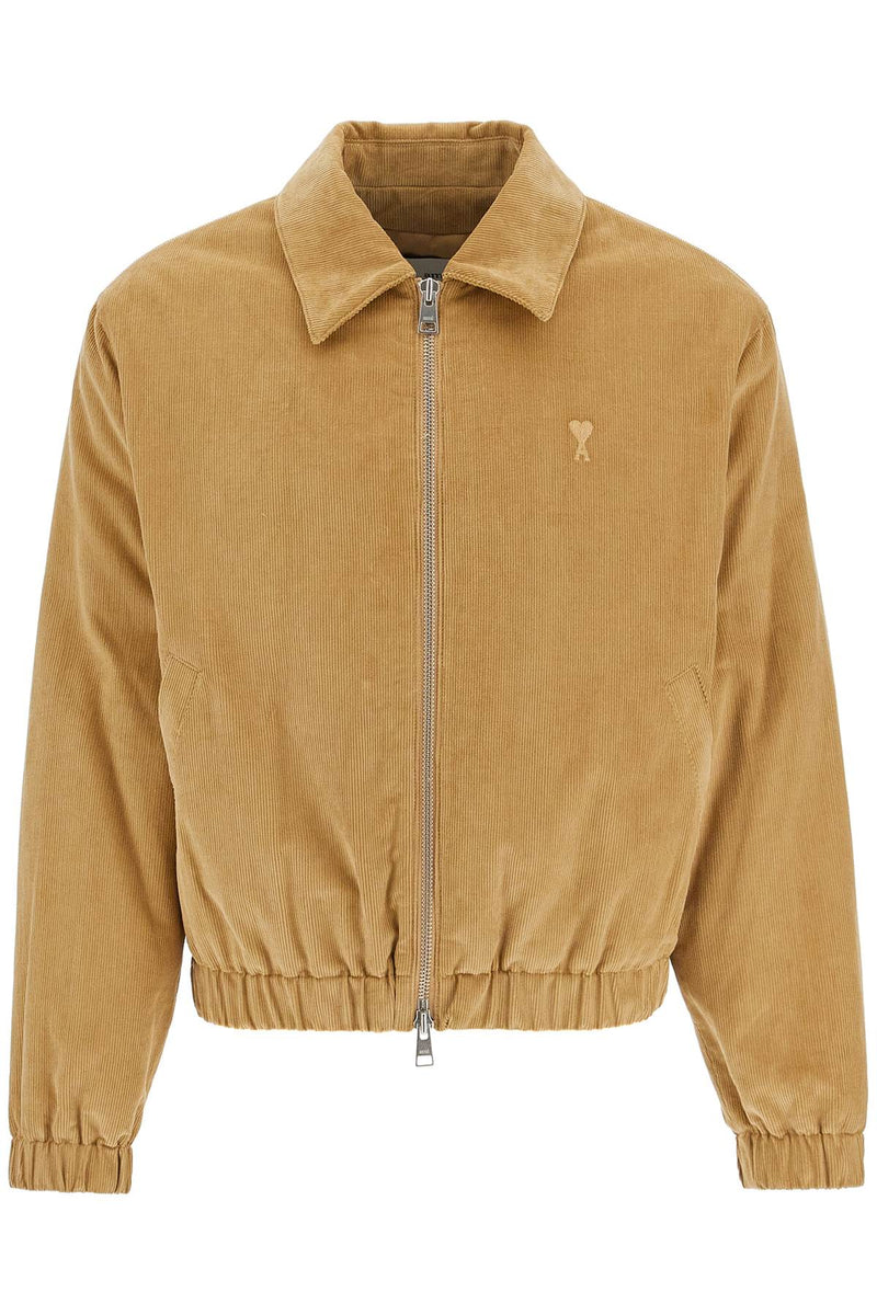 AMI Paris Corduroy Bomber Jacket Beige