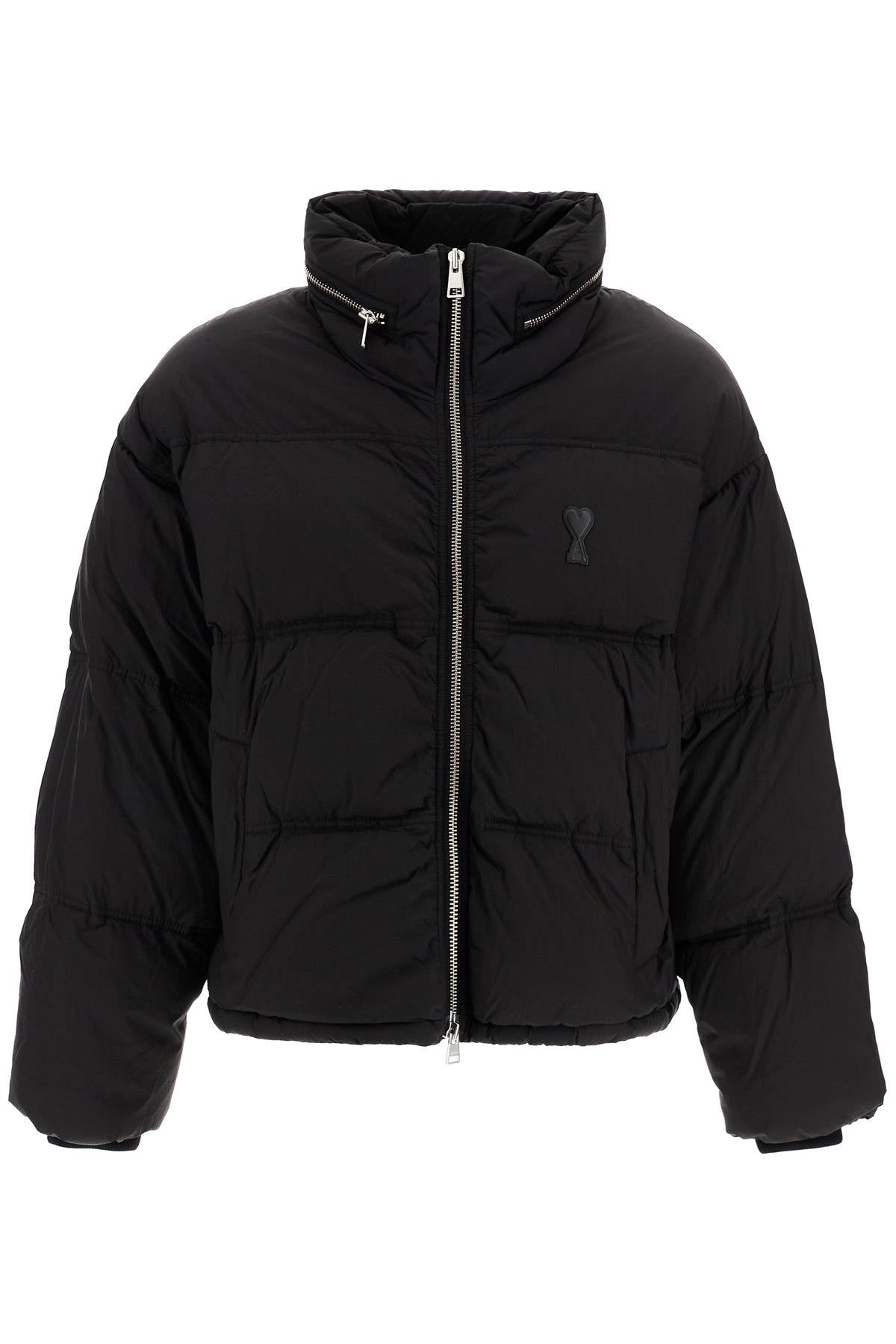 Ami Alexandre Matiussi Down Jacket With Logo Patch