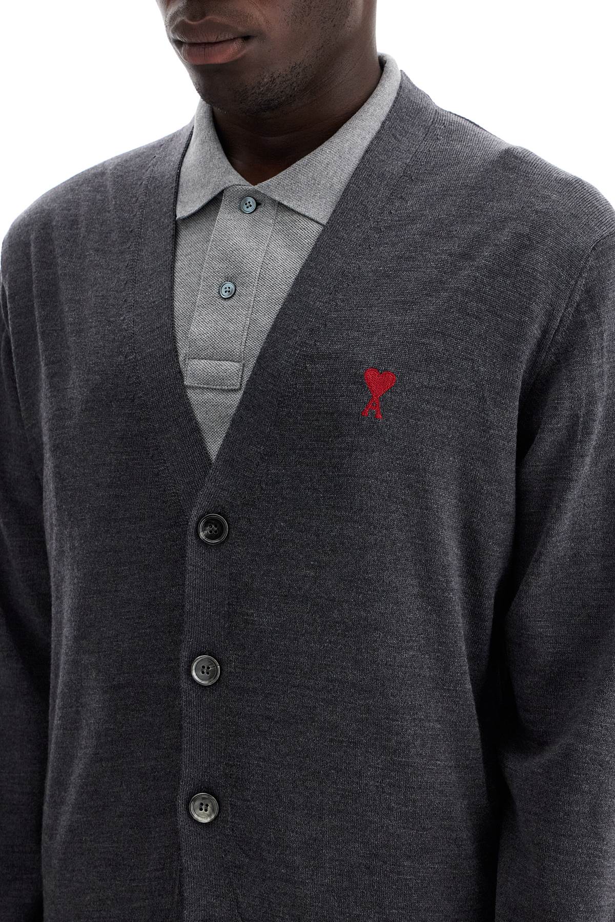 Ami Alexandre Matiussi Extrafine Merino Wool Cardigan