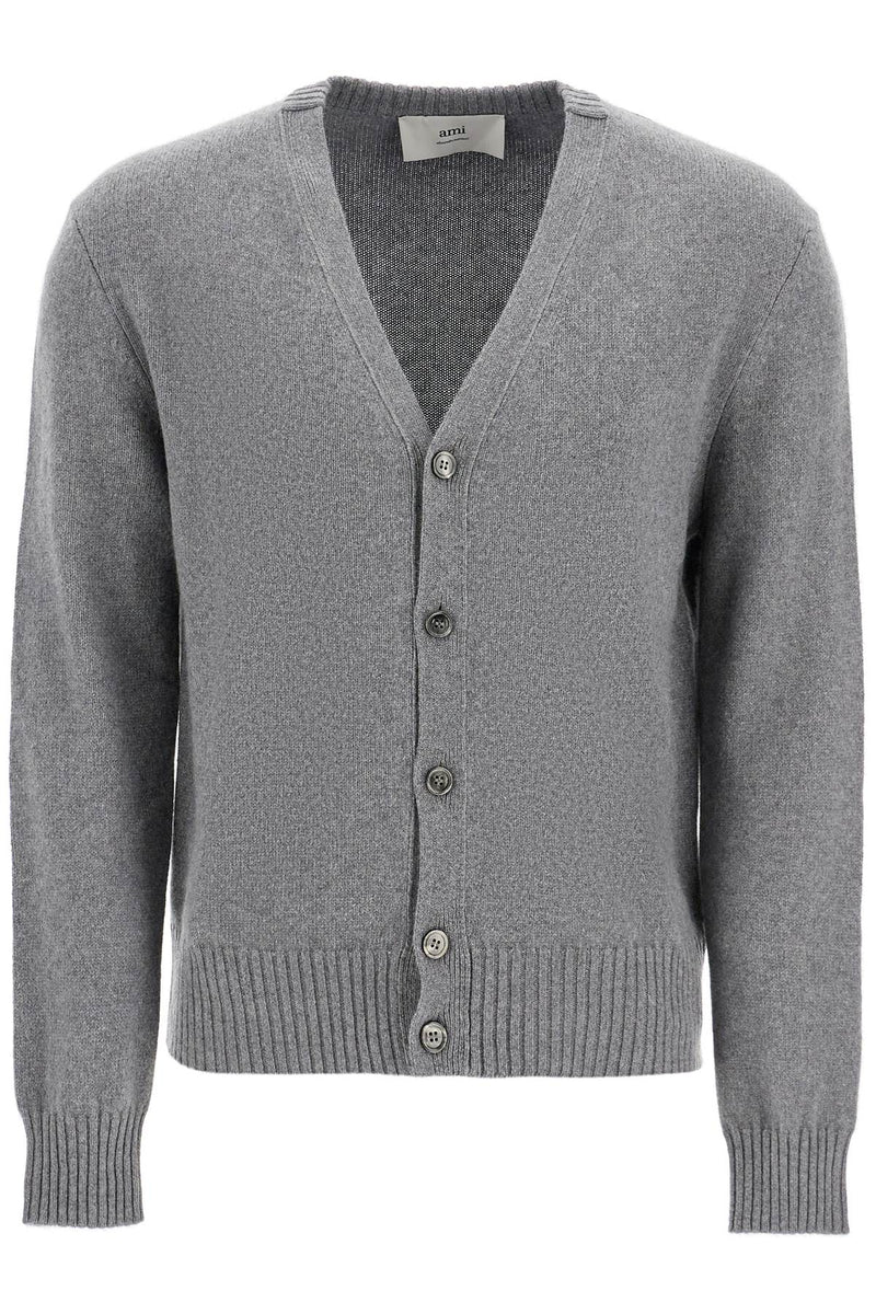 AMI Paris Cashmere Cardigan For Grey