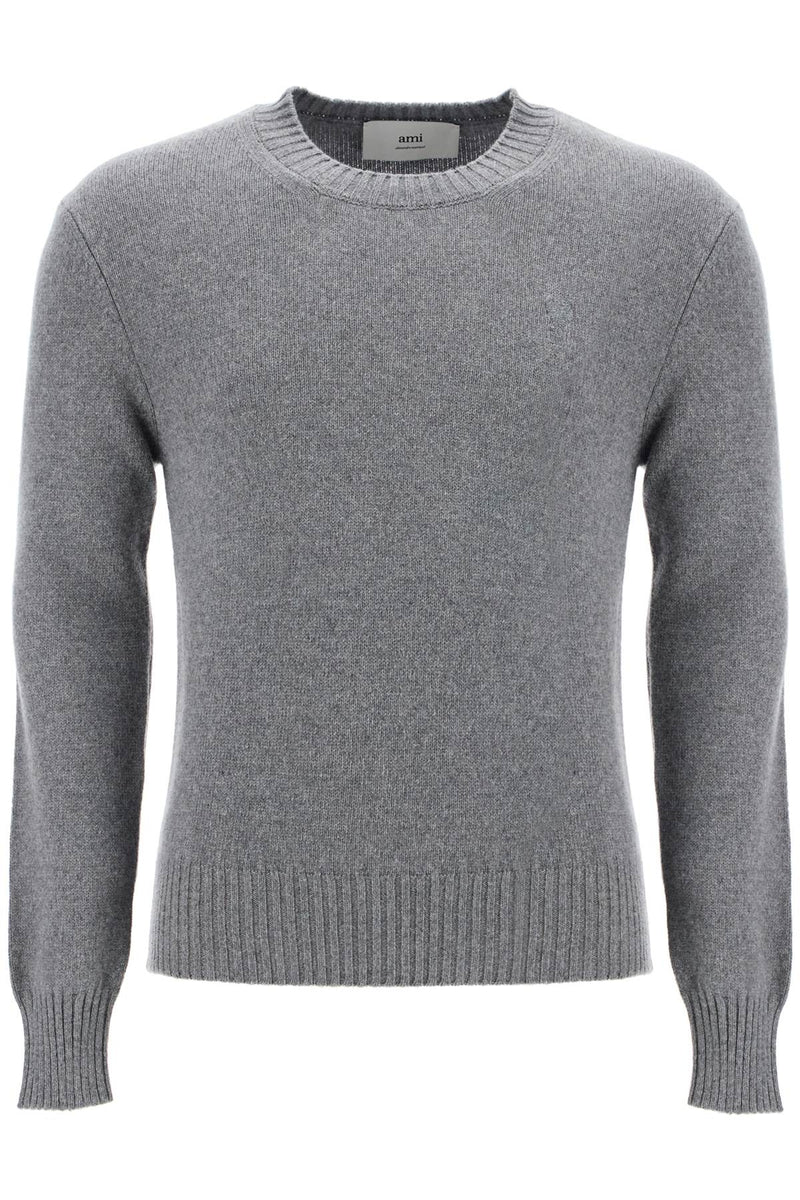 AMI Paris Cashmere Crewneck Pullover Grey