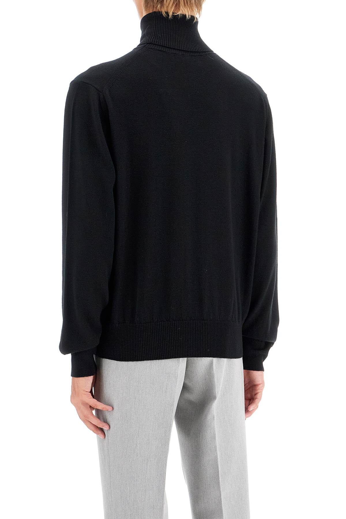 AMI Paris High-Neck Merino Wool Pullover Sweater Black