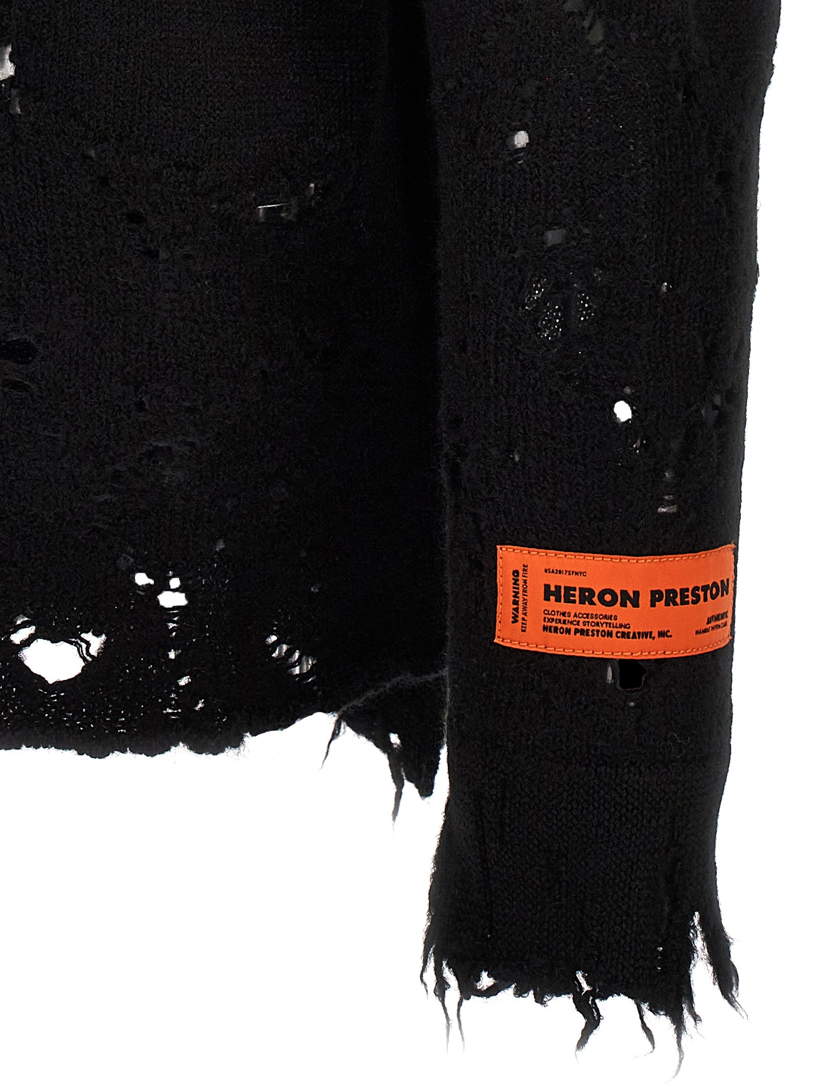 Heron Preston Shredded Knit Sweater