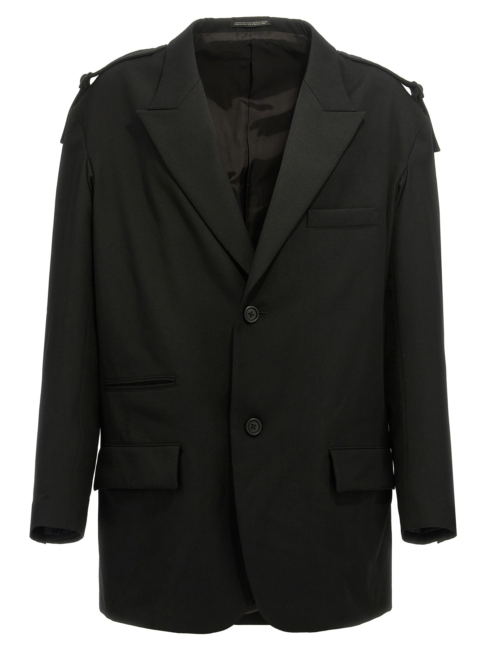 Yohji Yamamoto Single-Breasted Blazer With Strap Detail