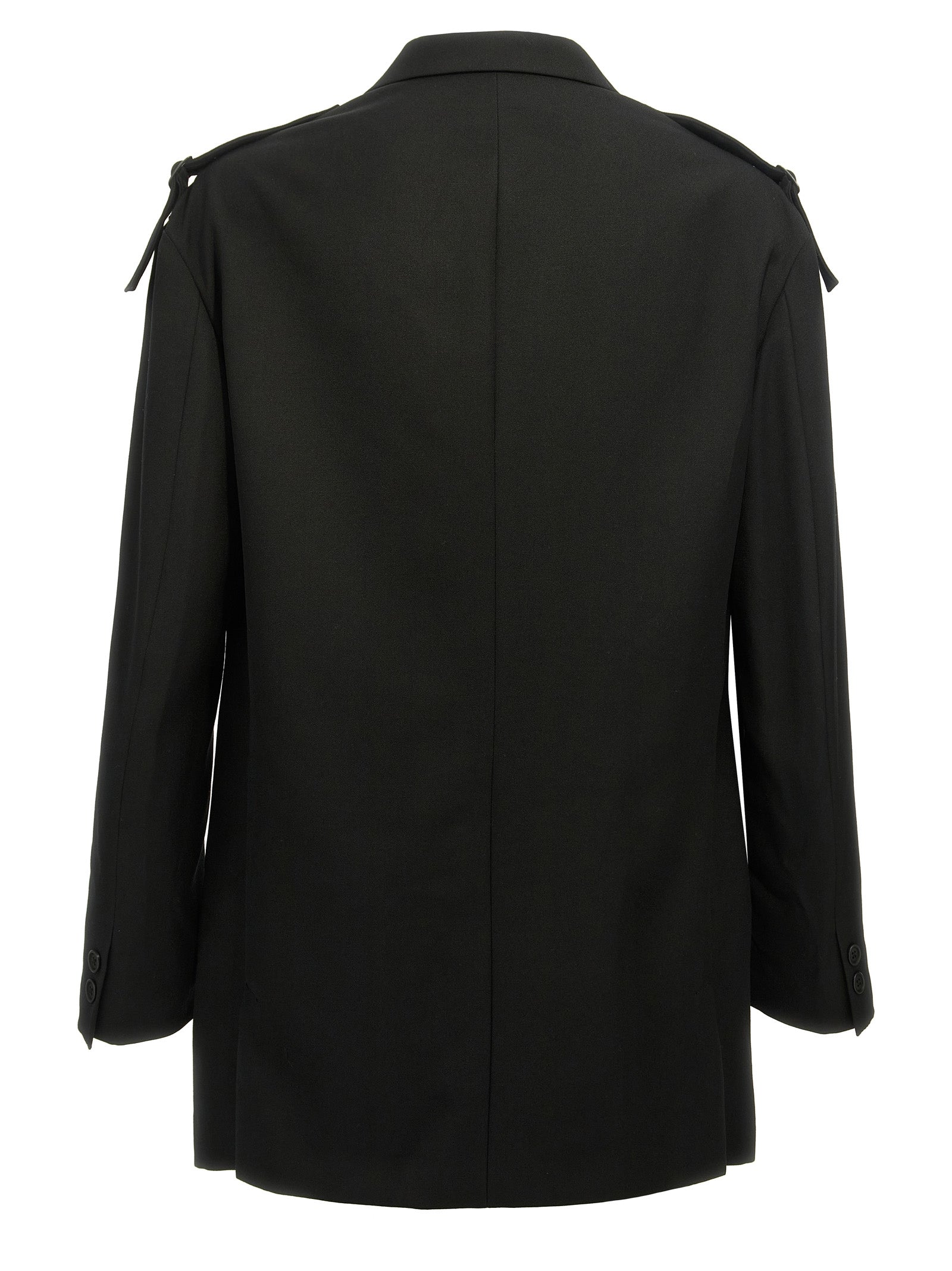 Yohji Yamamoto Single-Breasted Blazer With Strap Detail