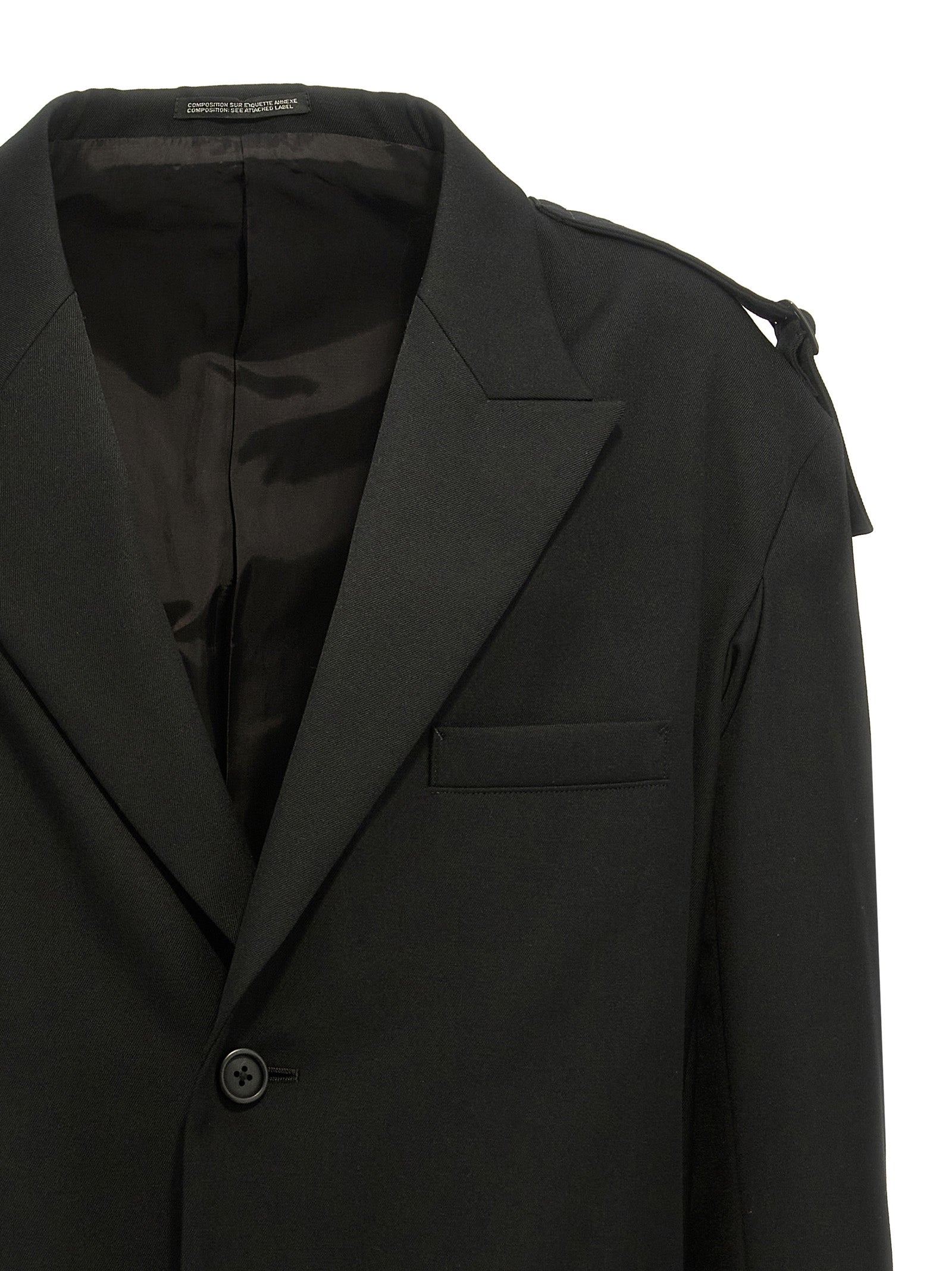 Yohji Yamamoto Single-Breasted Blazer With Strap Detail