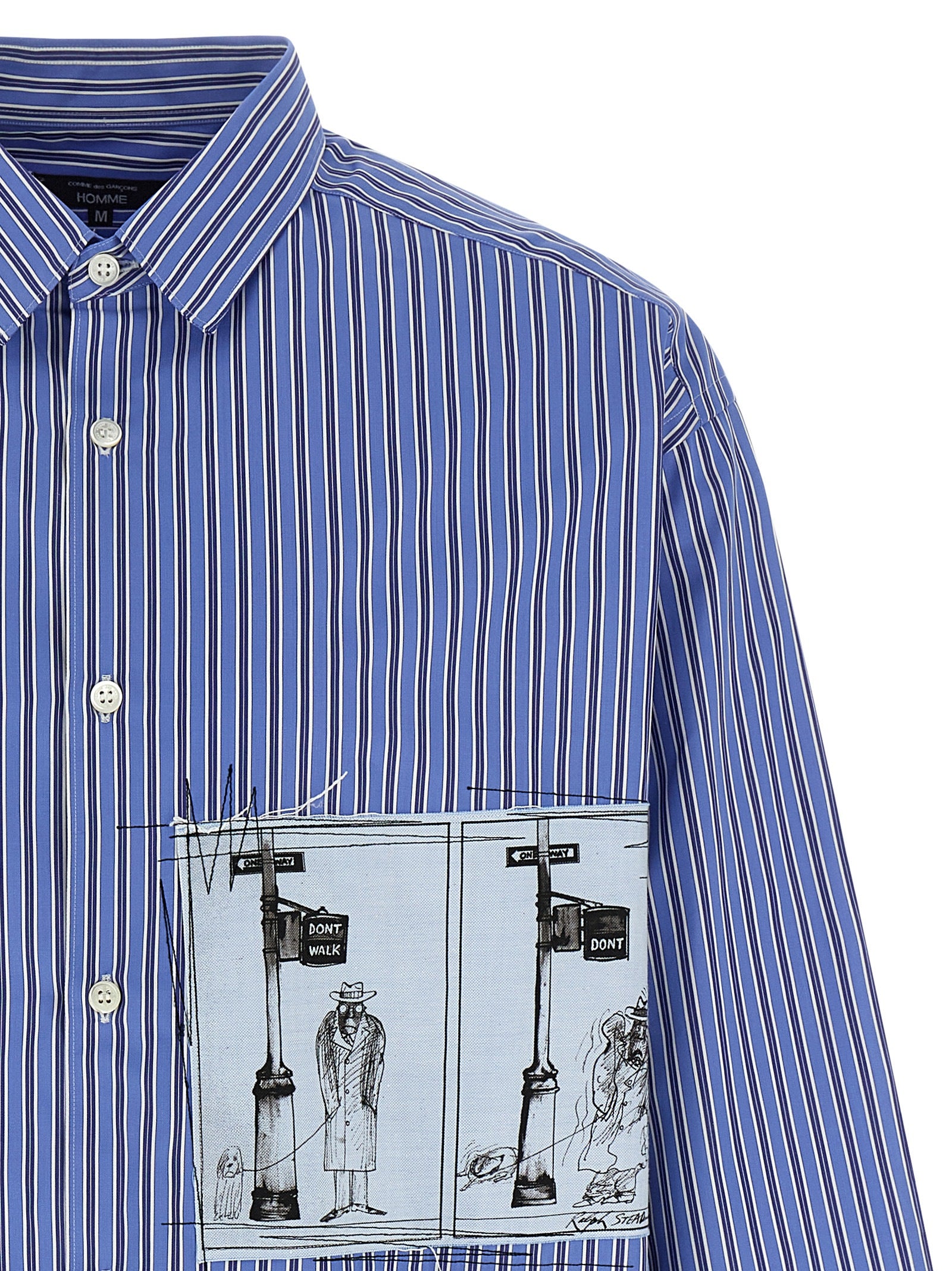 Comme Des Garҫons Homme Patch Striped Shirt