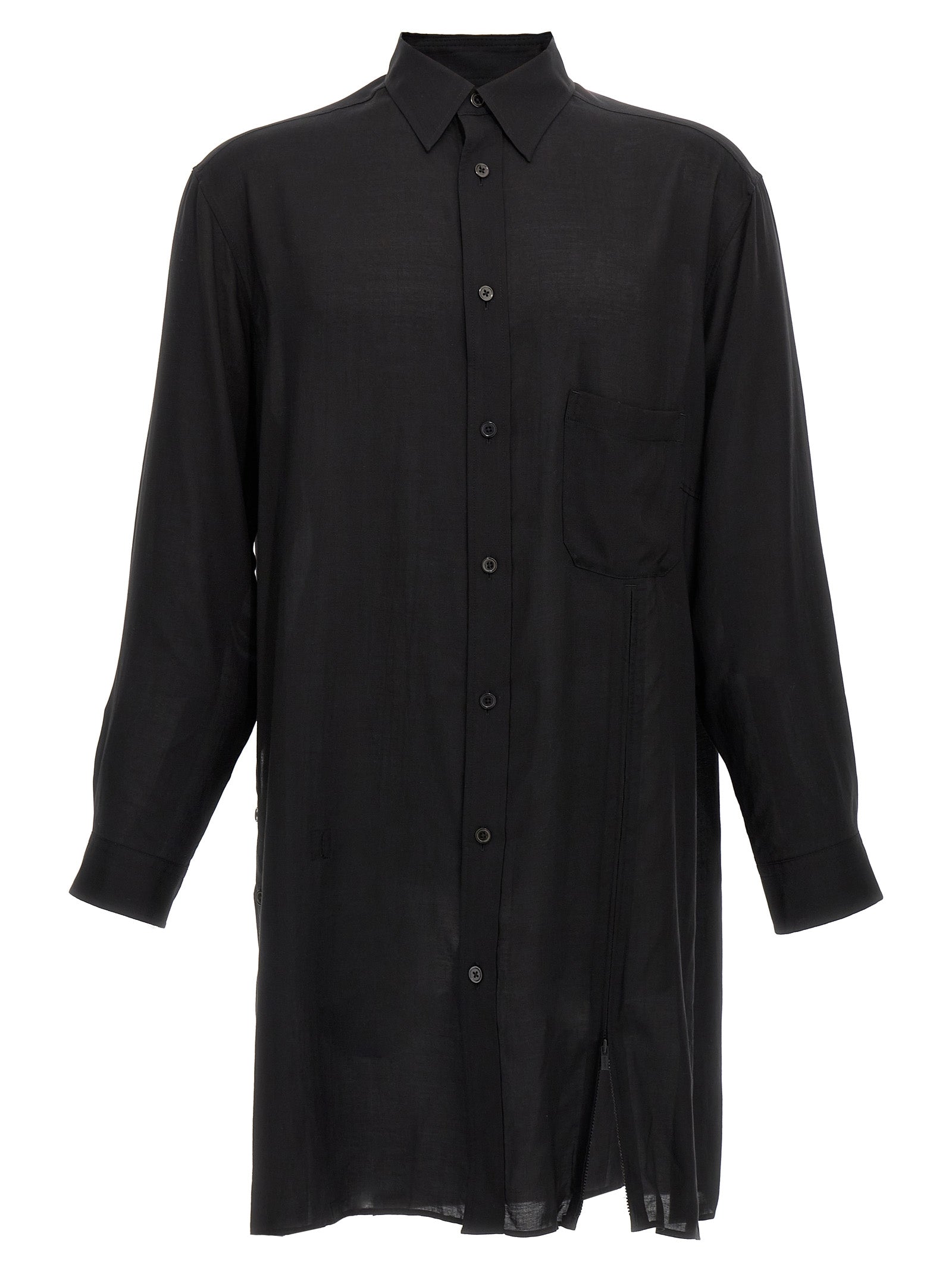 Yohji Yamamoto 'Cellulose Lawn Zip Button Blouse' Shirt