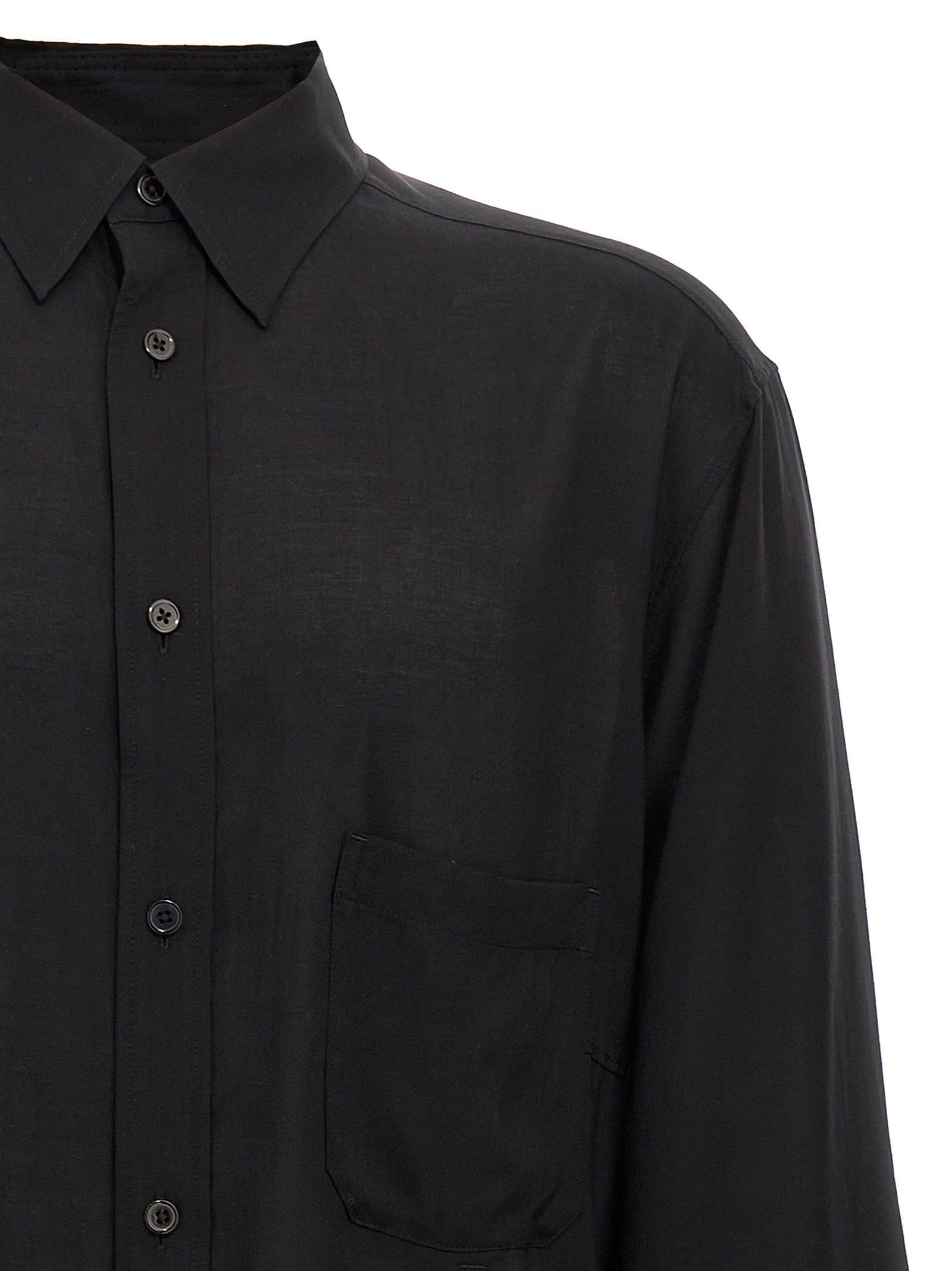 Yohji Yamamoto 'Cellulose Lawn Zip Button Blouse' Shirt