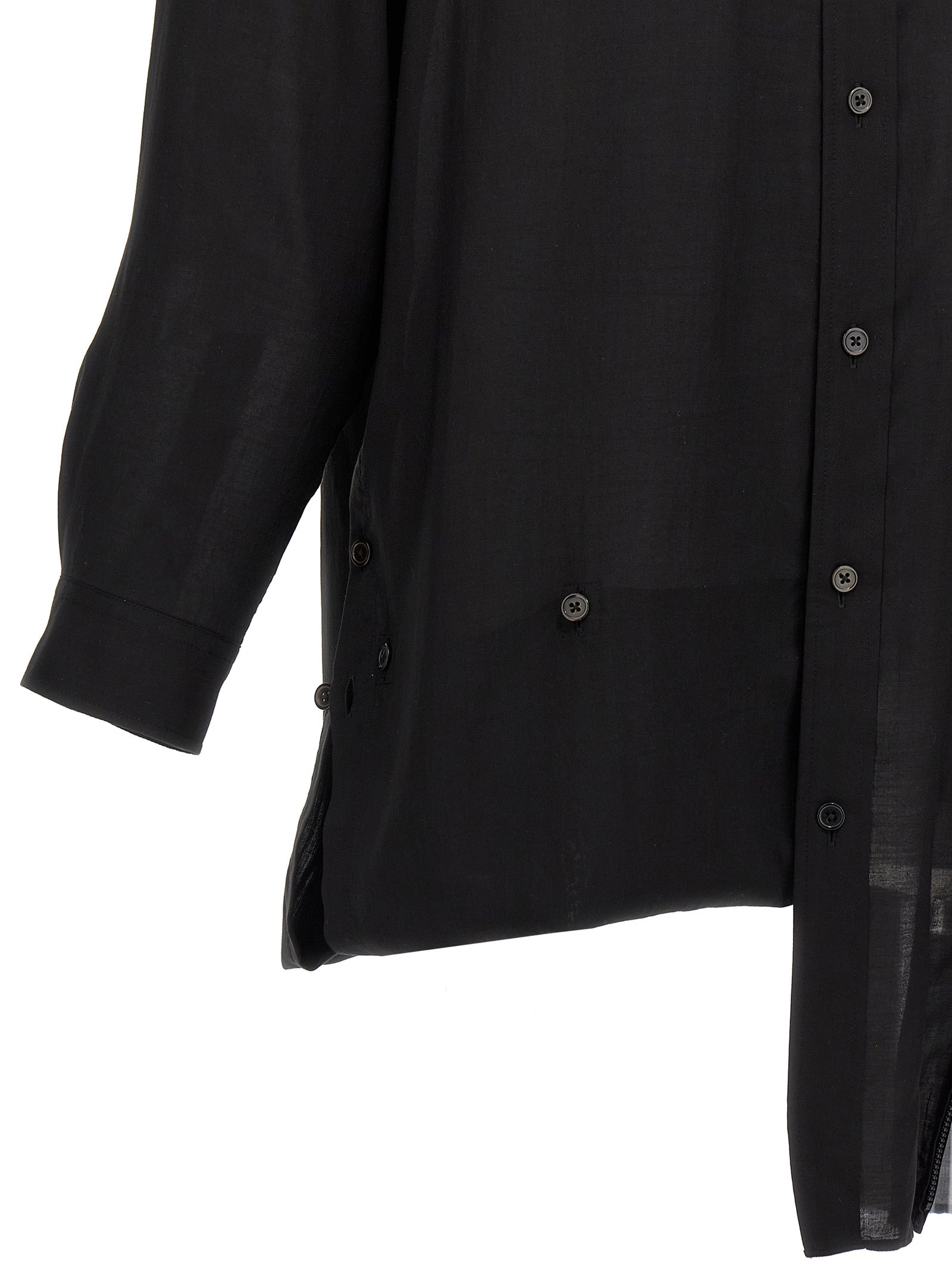 Yohji Yamamoto 'Cellulose Lawn Zip Button Blouse' Shirt