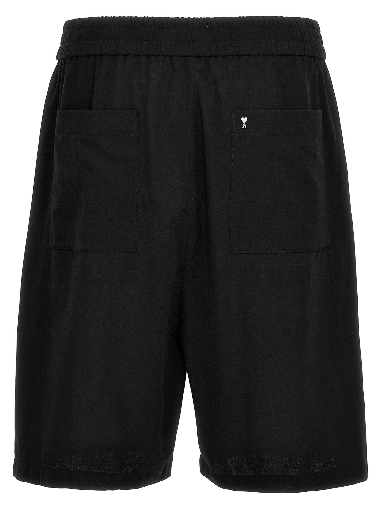 Ami Paris Logo Plaque Bermuda Shorts