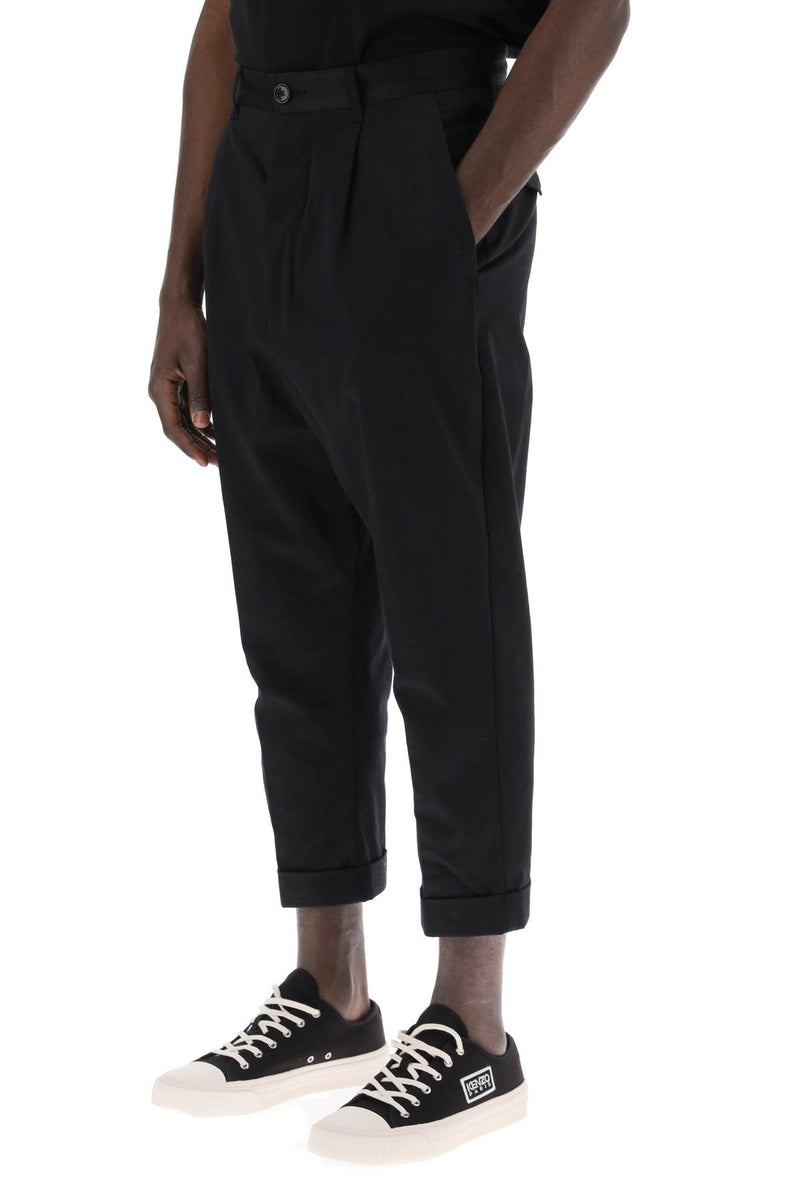 AMI Paris Cotton Carrot Pants For Men Black