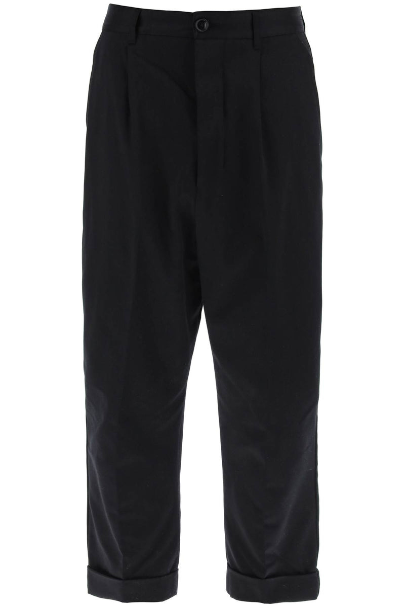 AMI Paris Cotton Carrot Pants For Men Black