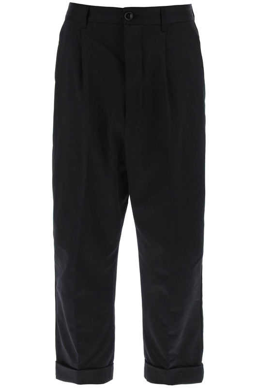 AMI Paris Cotton Carrot Pants For Men Black