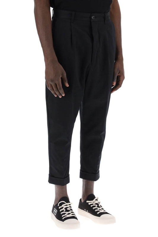 AMI Paris Cotton Carrot Pants For Men Black