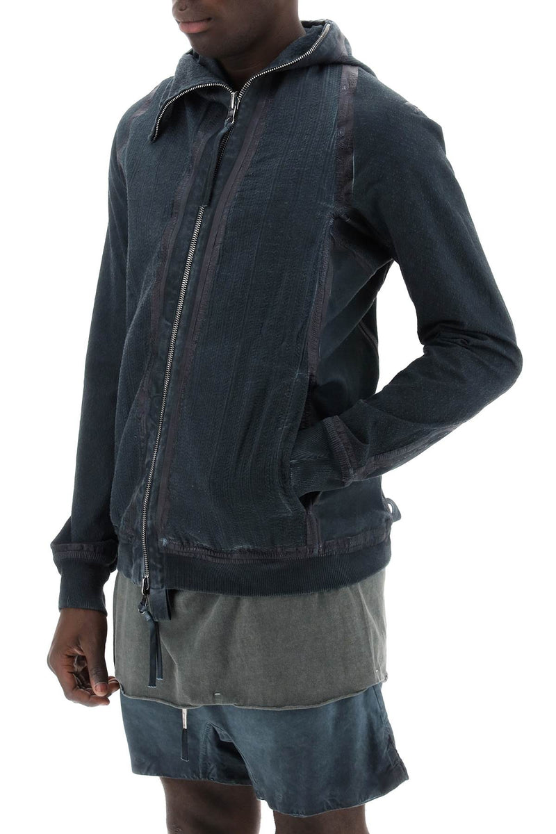 Boris Bidjan Saberi Hybrid Sweatshirt With Zip And Hood Grey