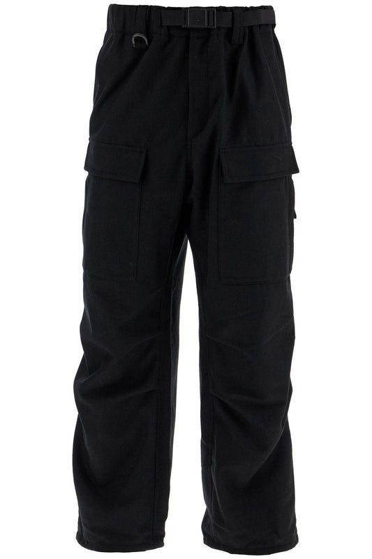 Y-3 Flannel Cargo Pants For Men Black