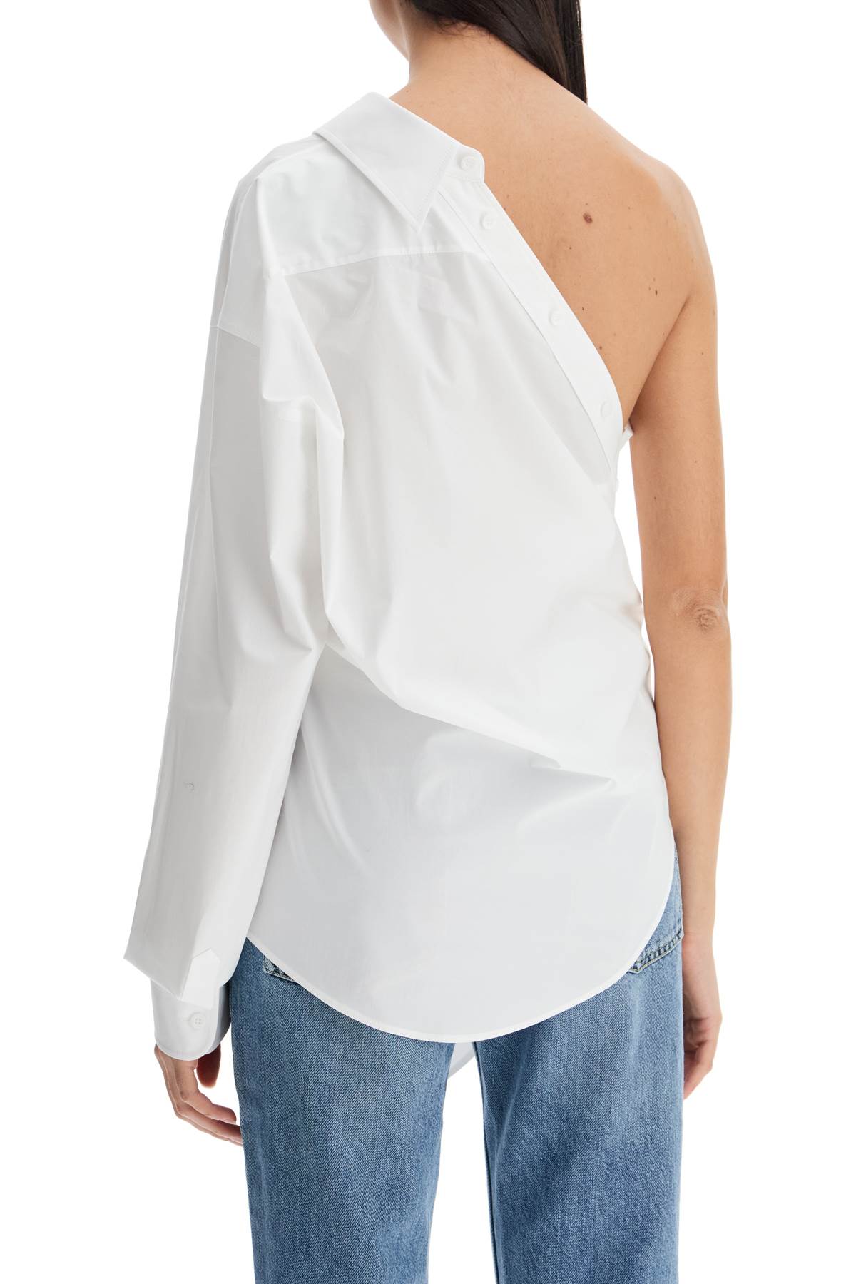 Moschino One-Shoulder Poplin Stretch