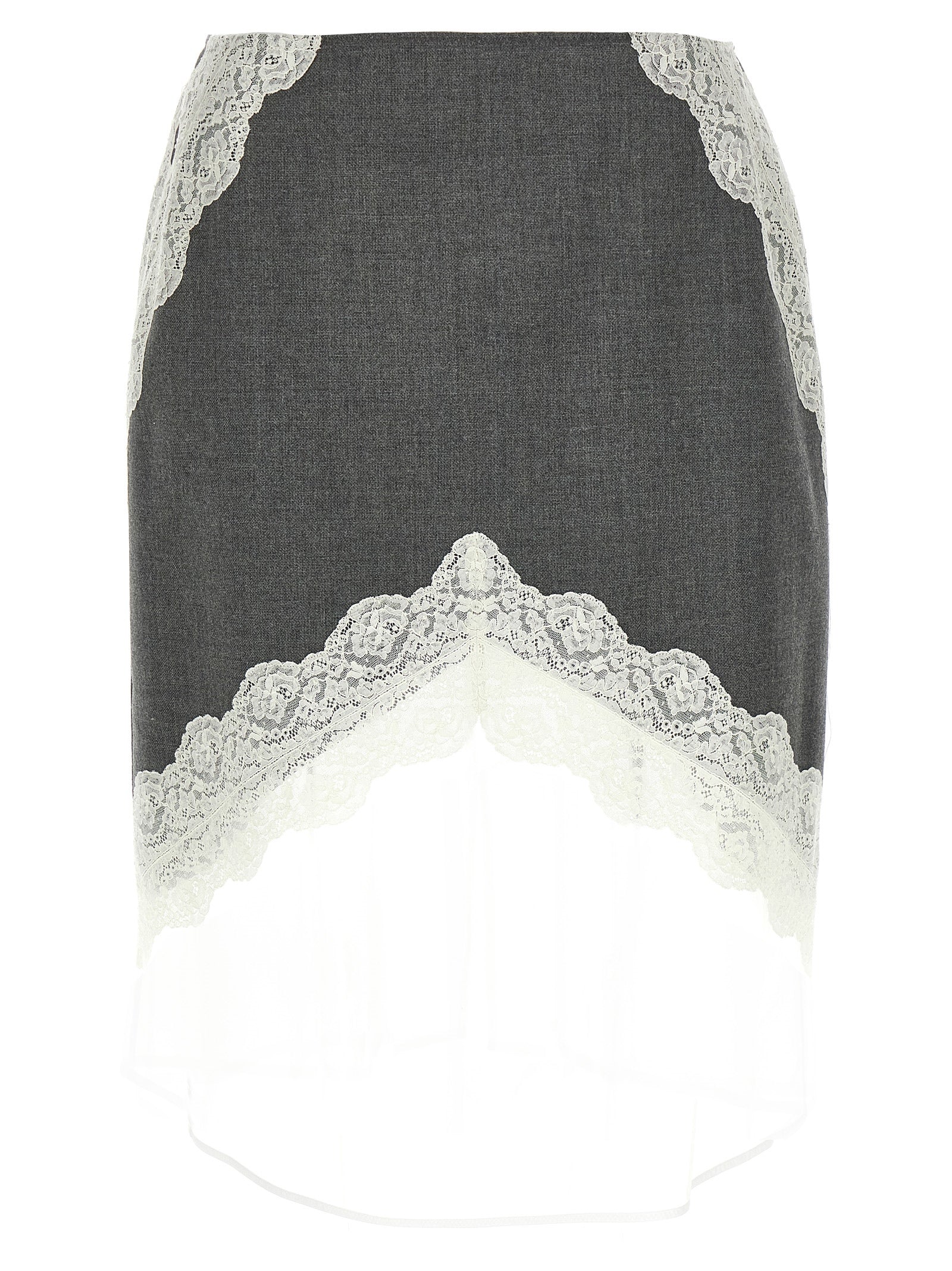 Jil Sander Organza Lace Wool Skirt
