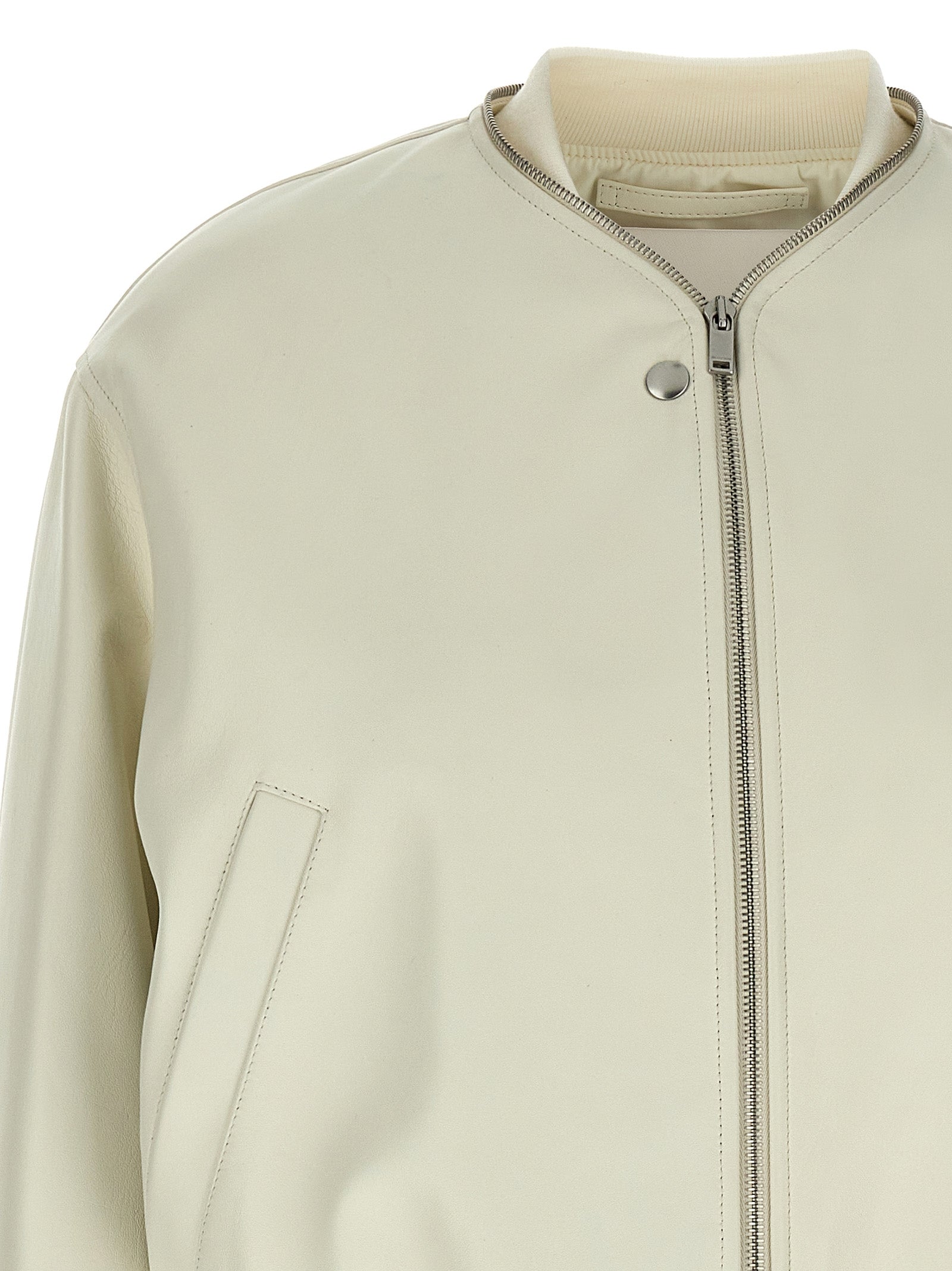 Jil Sander Leather Bomber Jacket