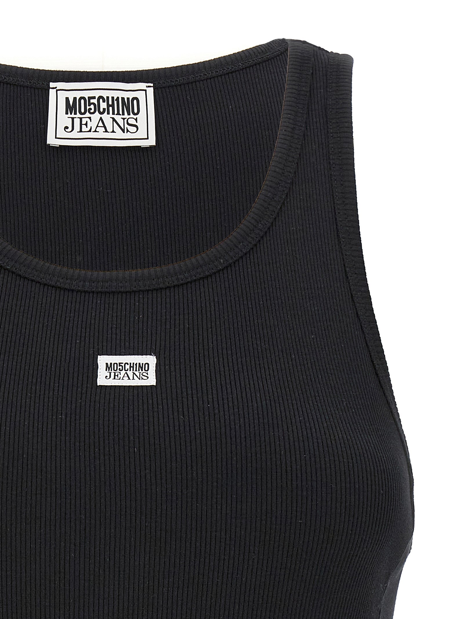 Mo5Ch1No Jeans Tank Top Logo Label