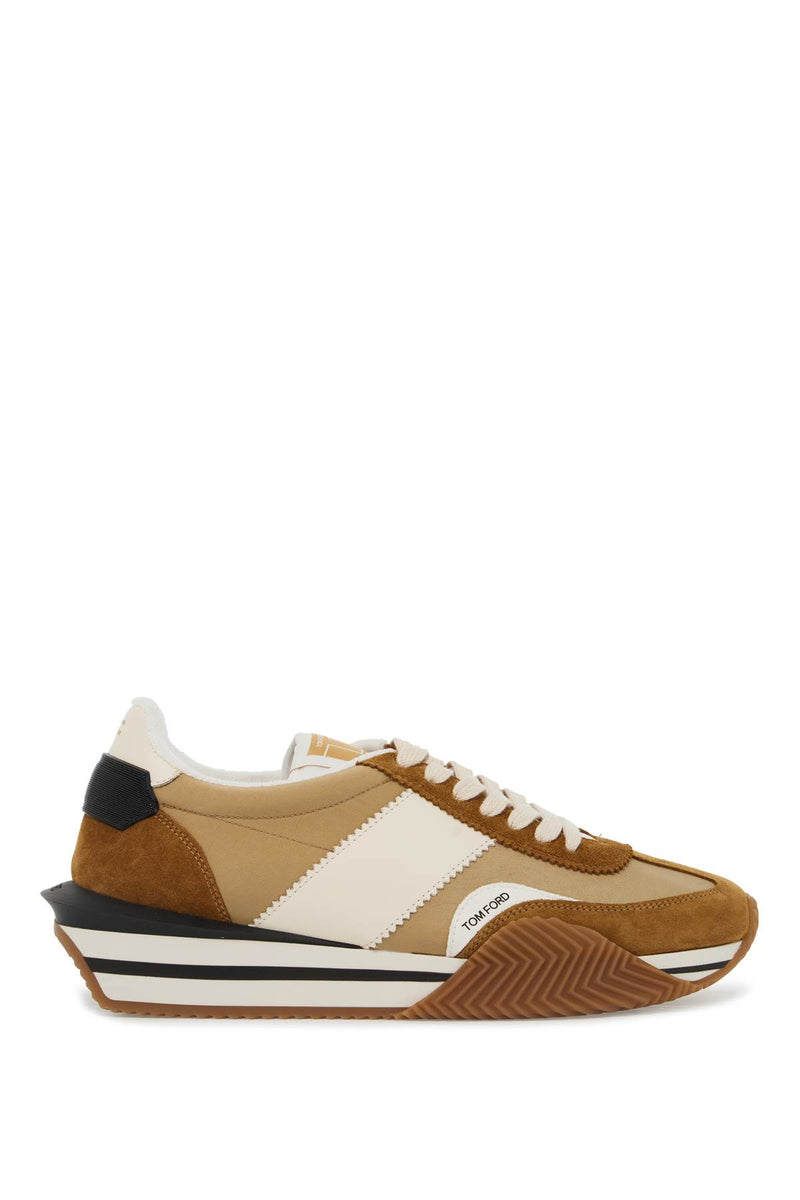 Tom Ford Techno Canvas And Suede 'James' Sneakers Brown