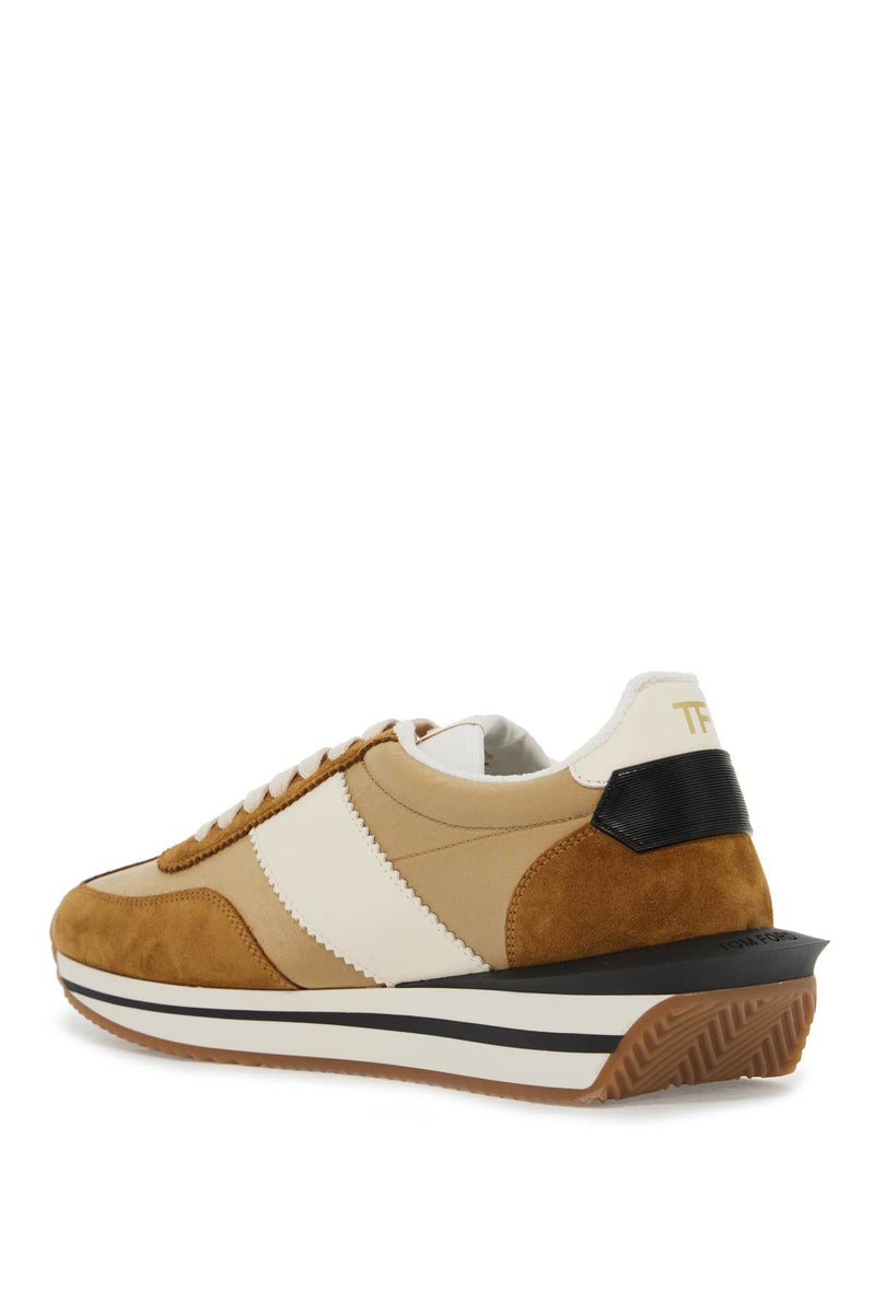 Tom Ford Techno Canvas And Suede 'James' Sneakers Brown