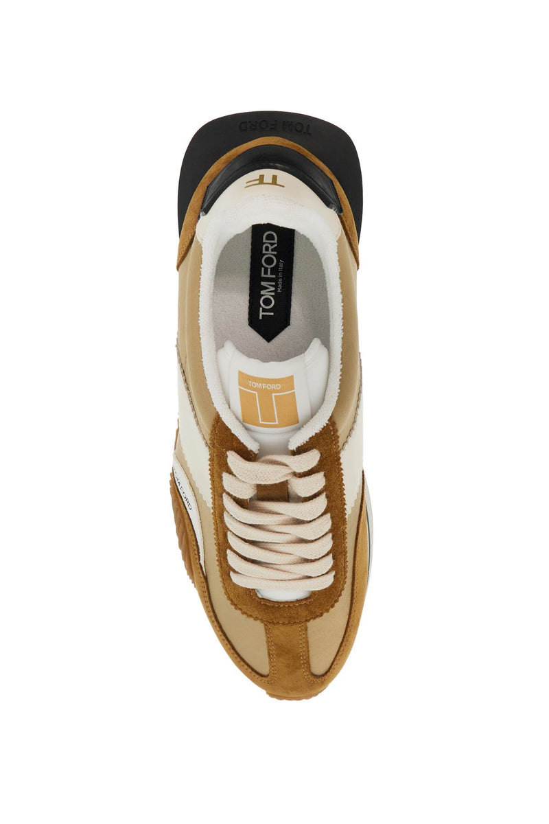 Tom Ford Techno Canvas And Suede 'James' Sneakers Brown