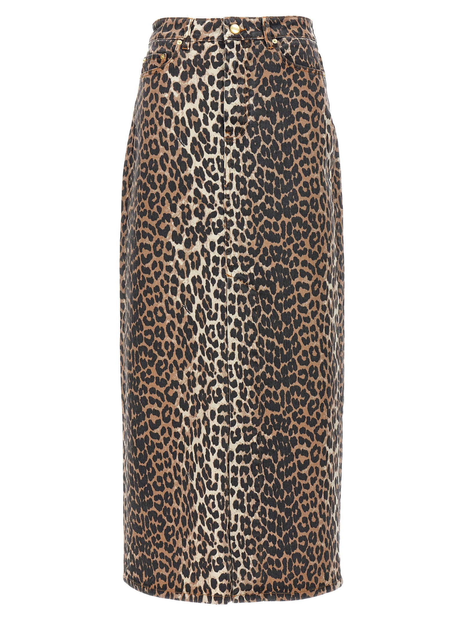 Ganni Animal Print Long Skirt