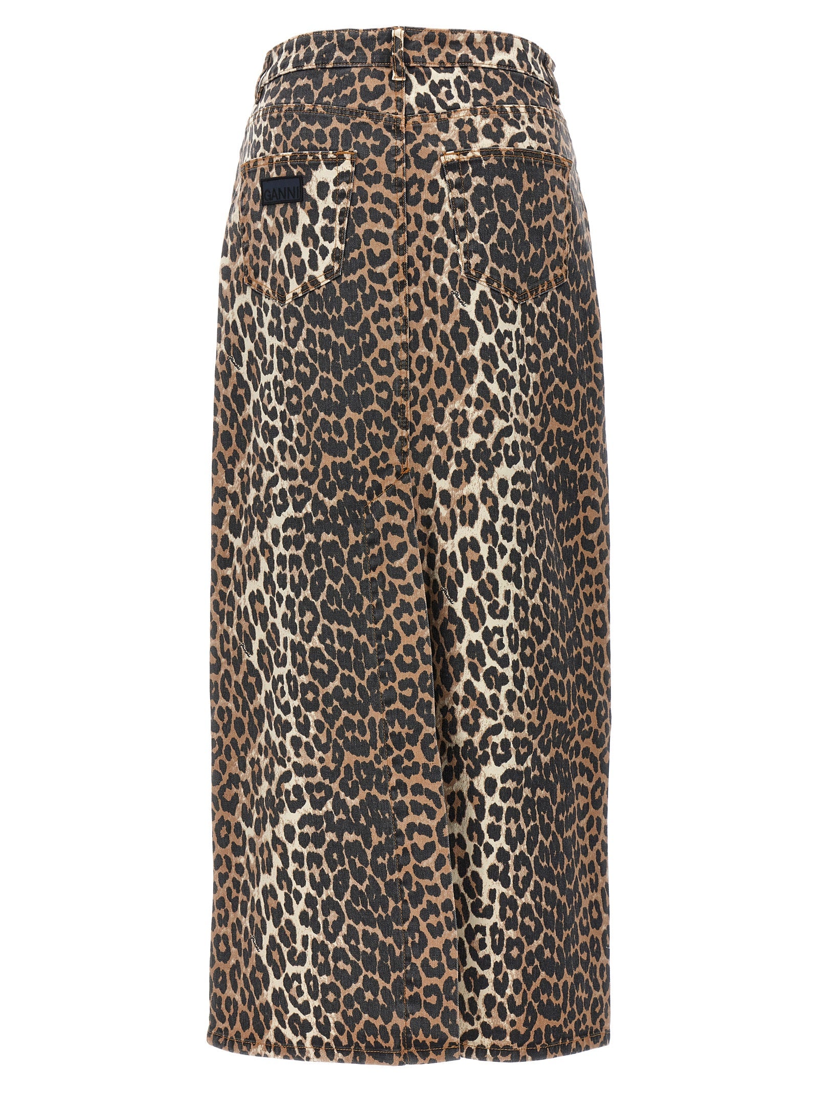 Ganni Animal Print Long Skirt