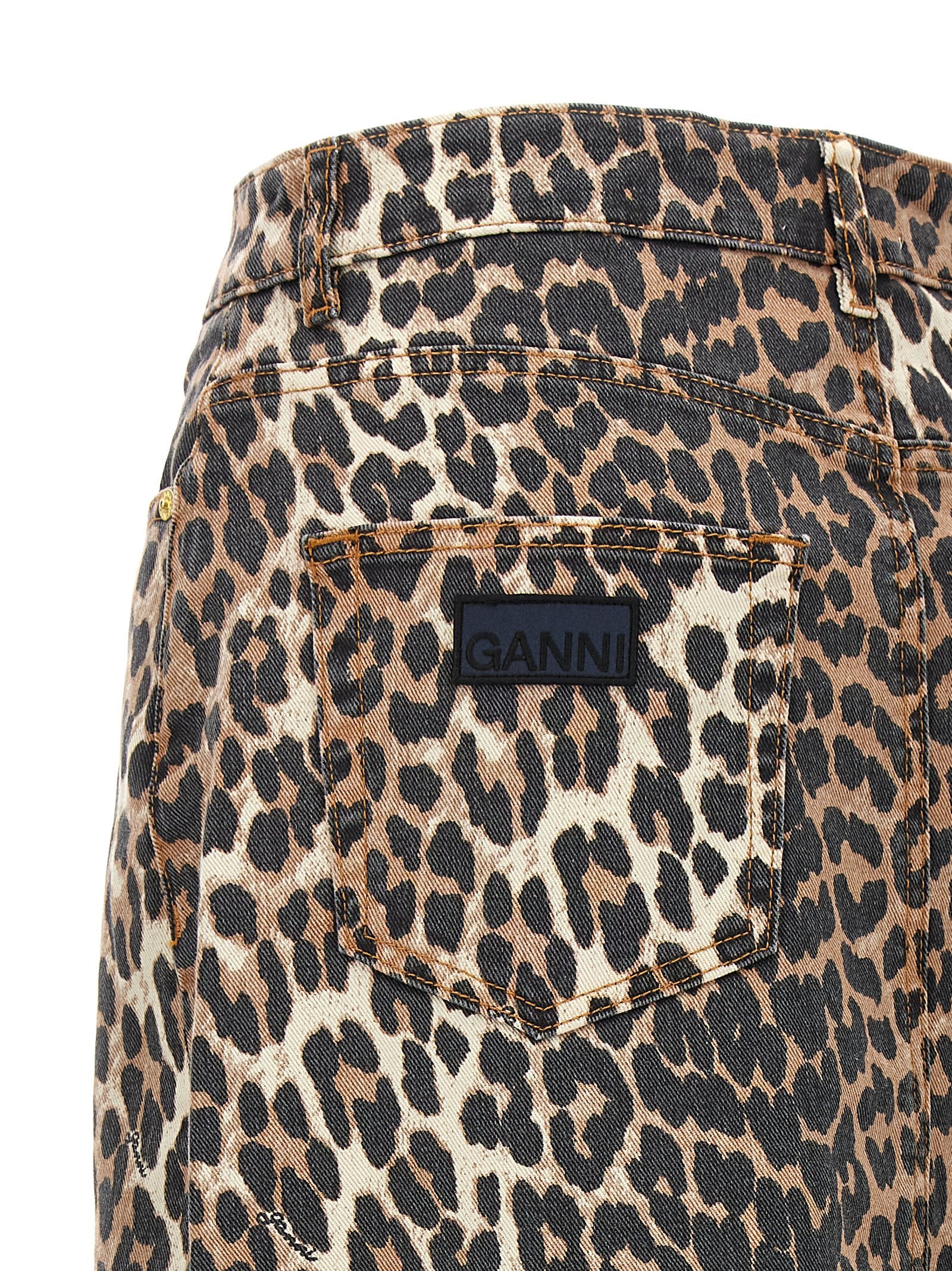 Ganni Animal Print Long Skirt