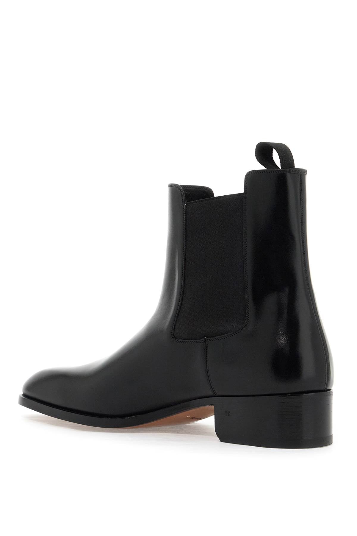 Tom Ford Leather Chelsea Ankle Boots Black