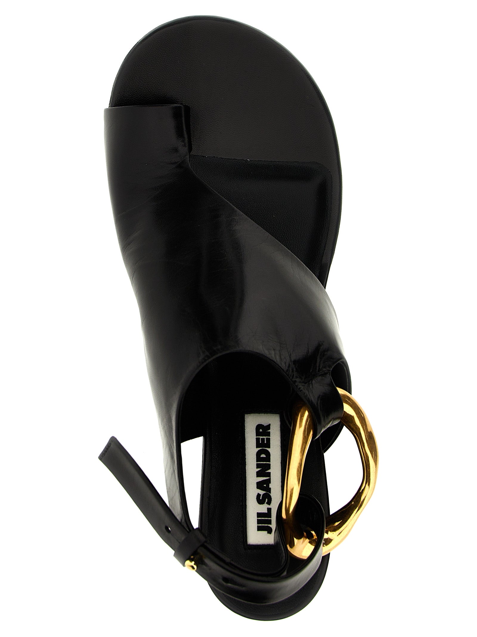 Jil Sander Brass Jewel Thong Sandals