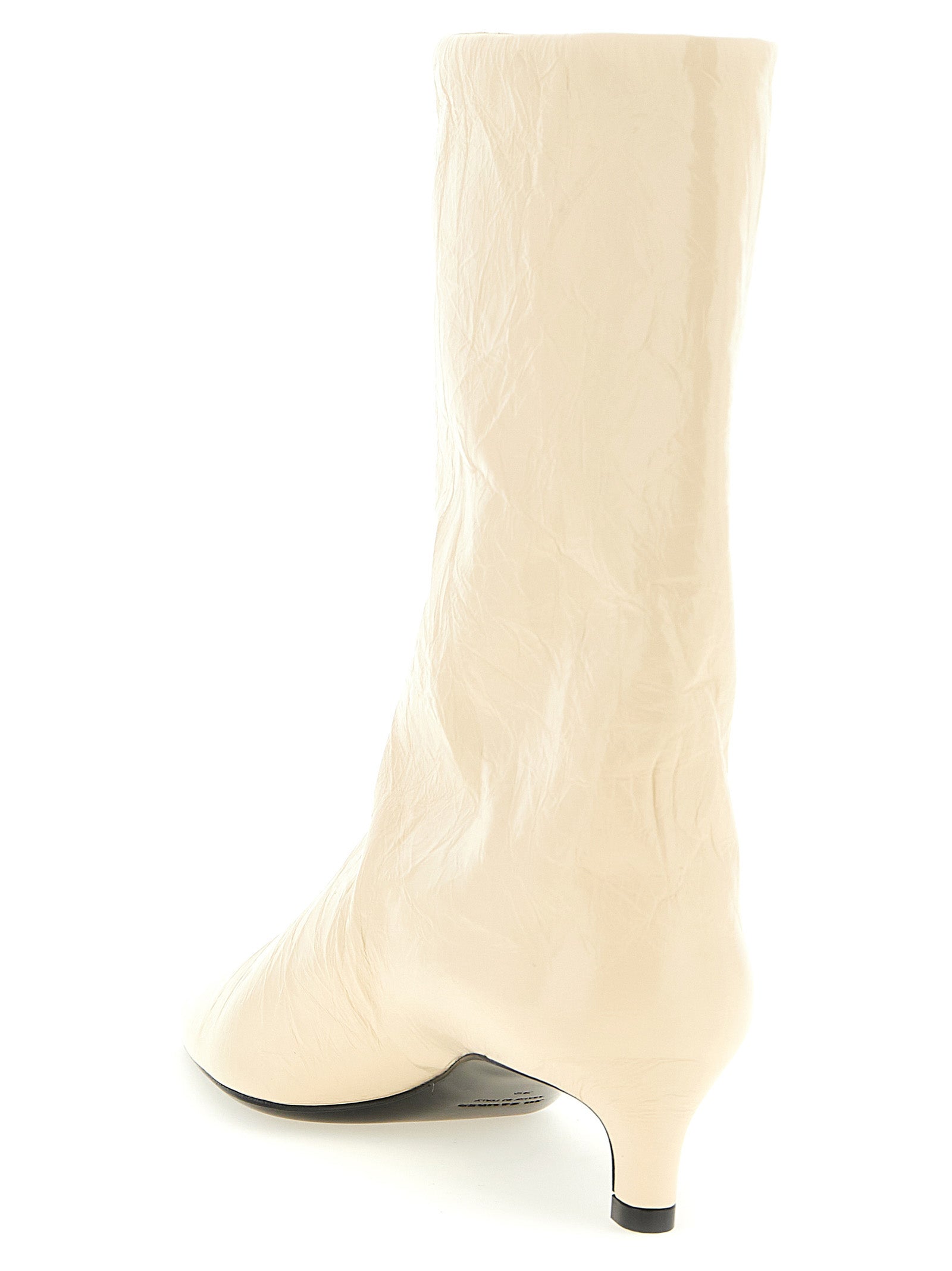 Jil Sander Craquelé Leather Ankle Boots