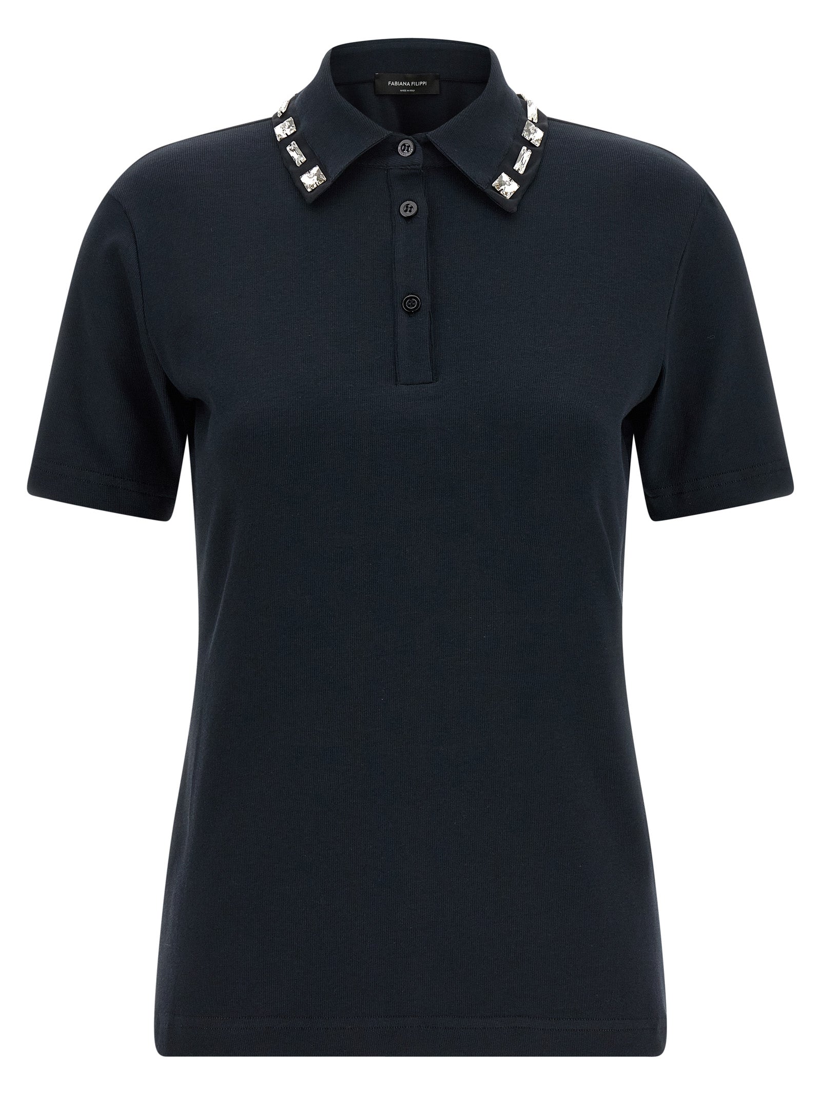 Fabiana Filippi Crystal Collar Polo Shirt