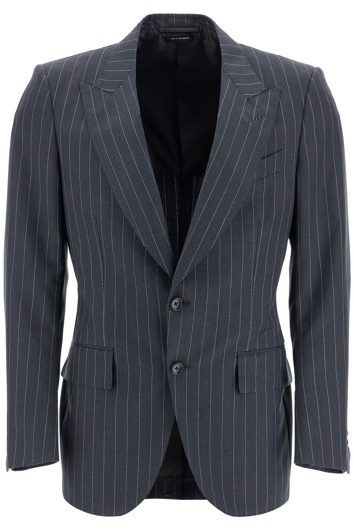 Tom Ford Slim Fit Single-Breasted Jacket Dark Grey Virgin Wool