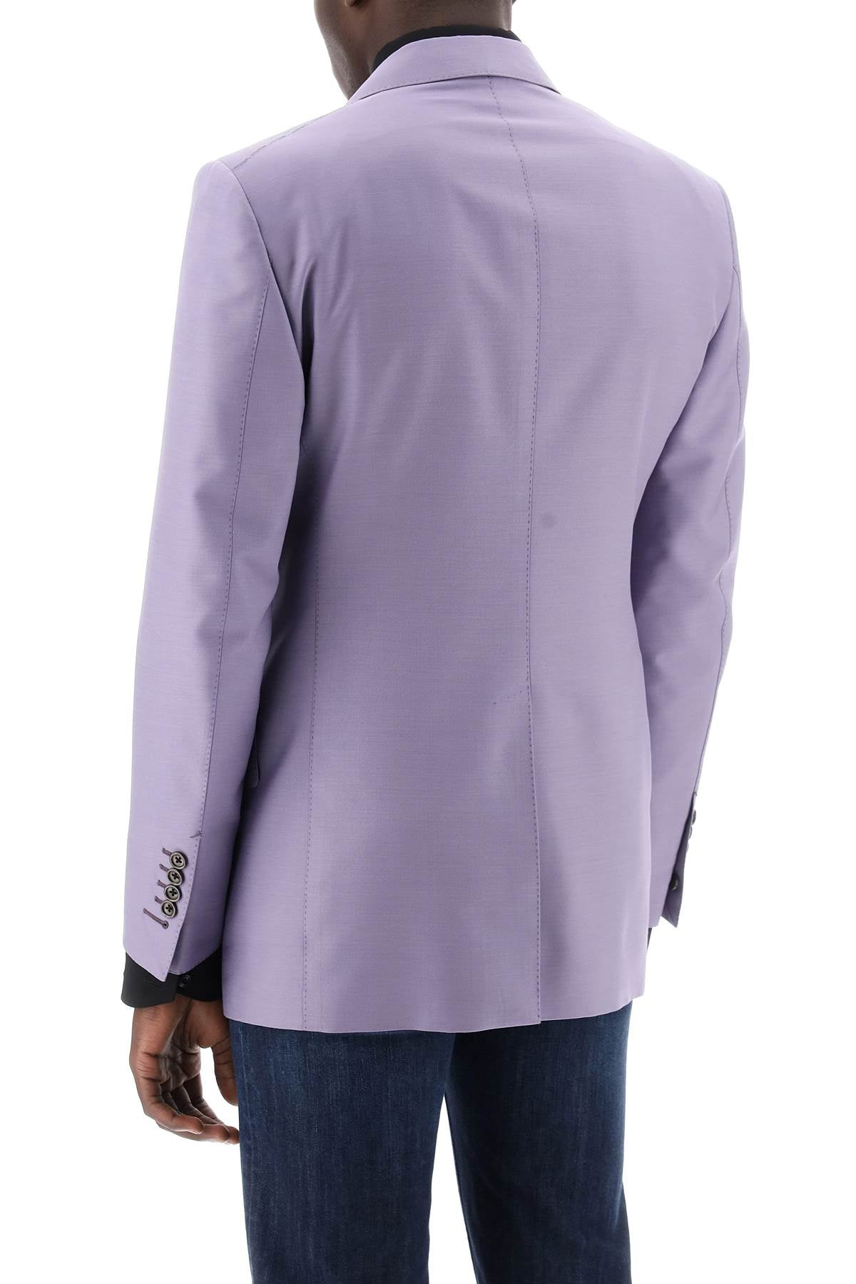 Tom Ford Atticus Wool And Silk Blend Blazer Purple