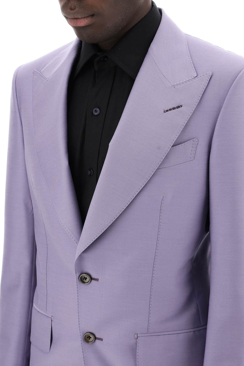 Tom Ford Atticus Wool And Silk Blend Blazer Purple