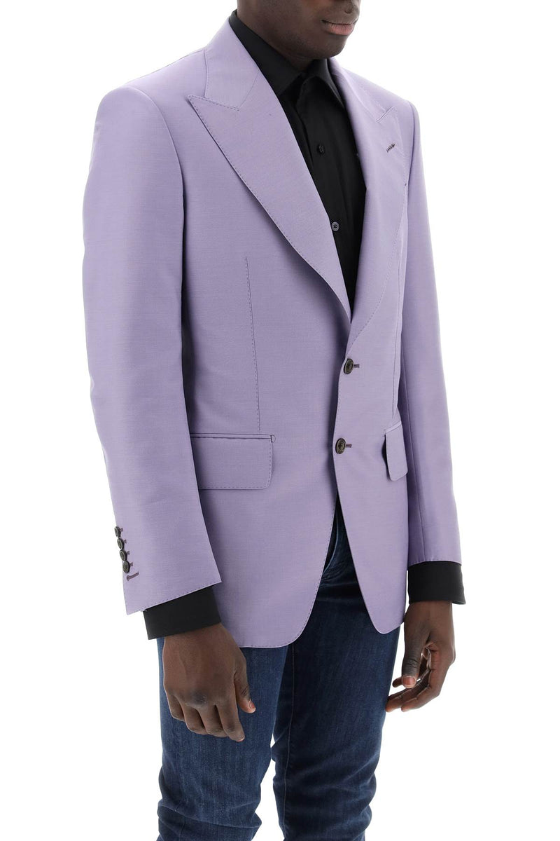 Tom Ford Atticus Wool And Silk Blend Blazer Purple