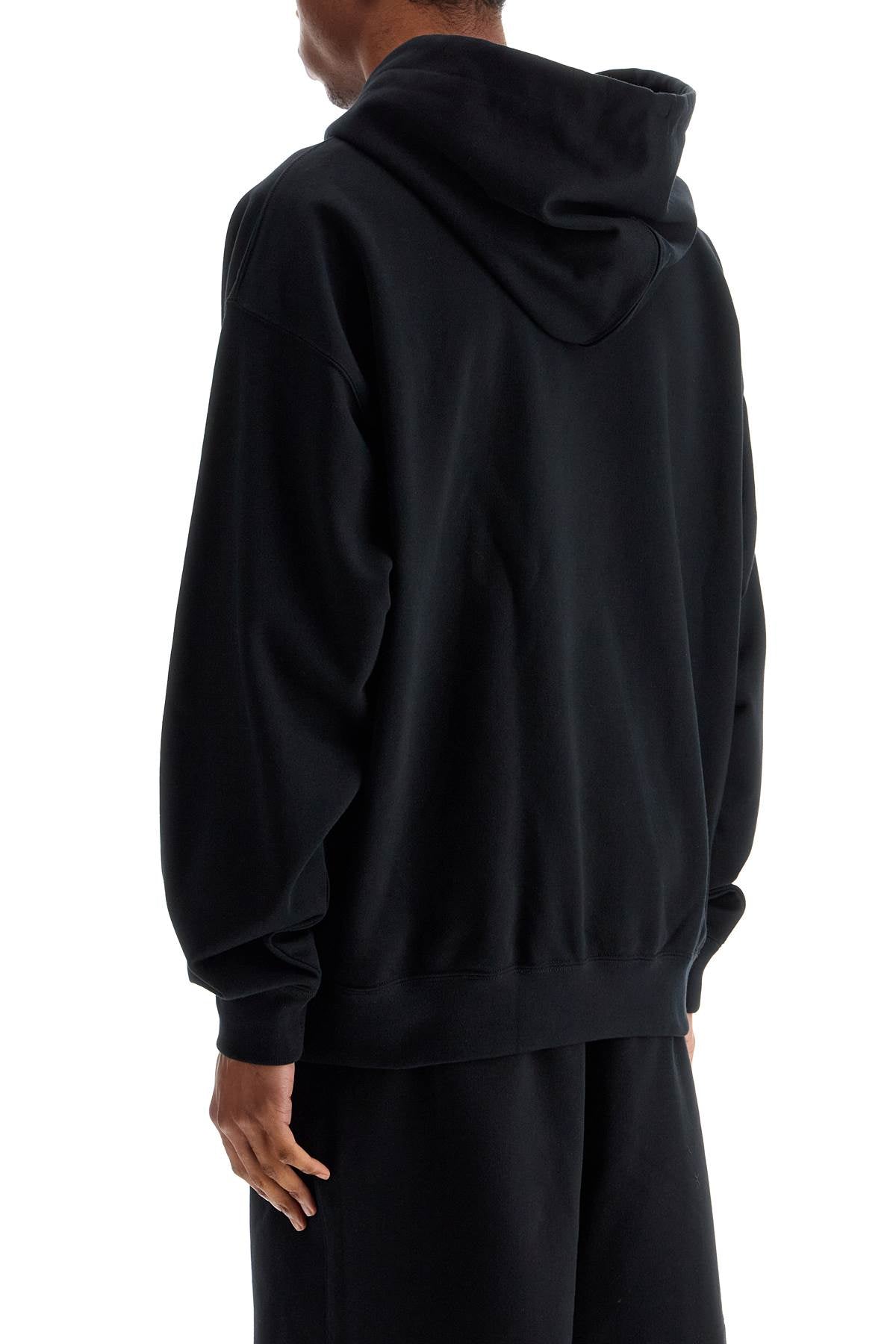 Y-3 Men'S Black Hoodie In Recycled Cotton And Polyester