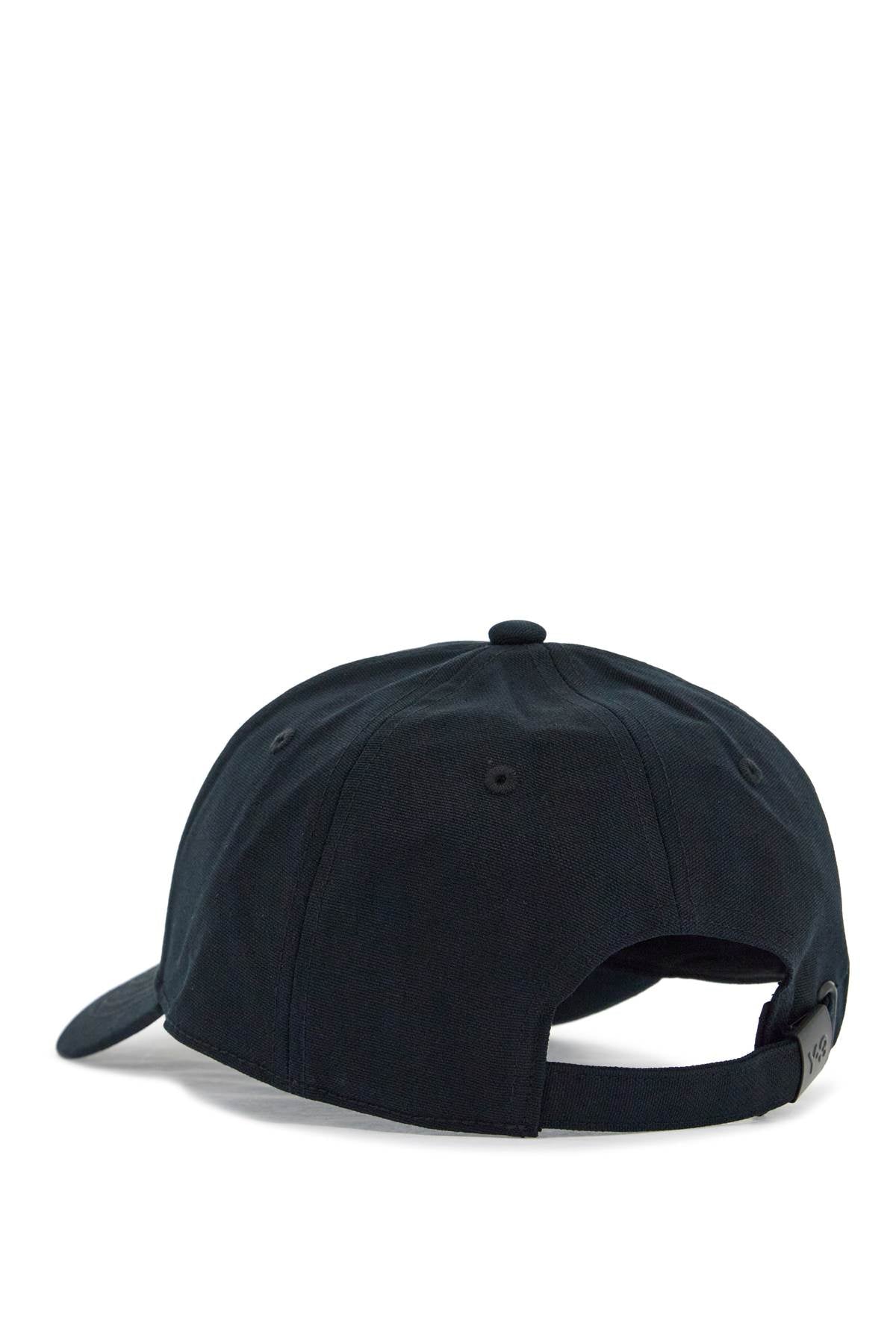 Y-3 Black Cotton Baseball Cap With Curved Brim Adjustable