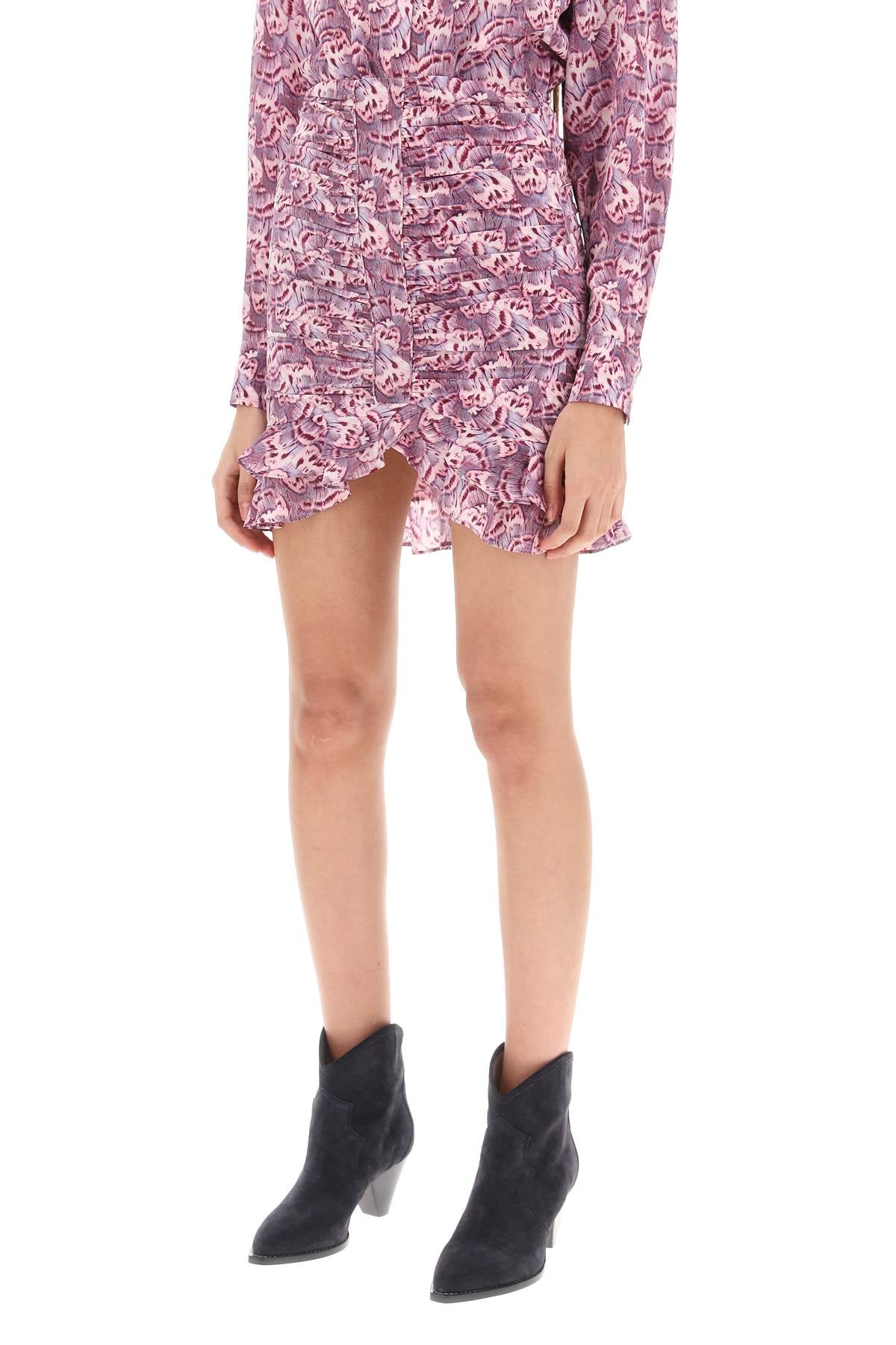 Isabel Marant Milendi Gathered Mini Skirt With Ruuffles