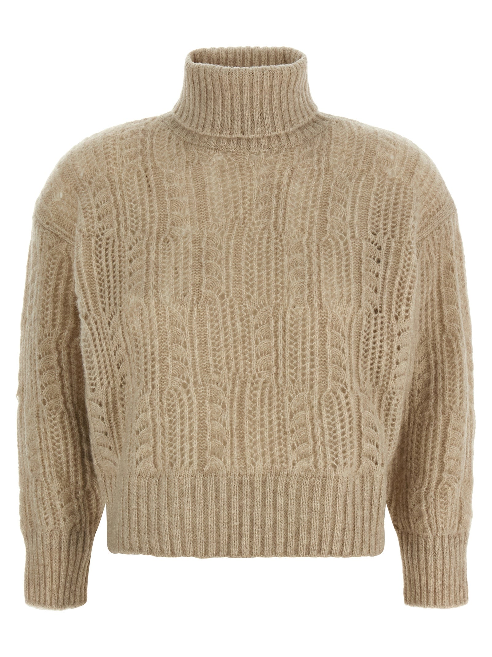 Agnona Openwork Turtleneck Sweater