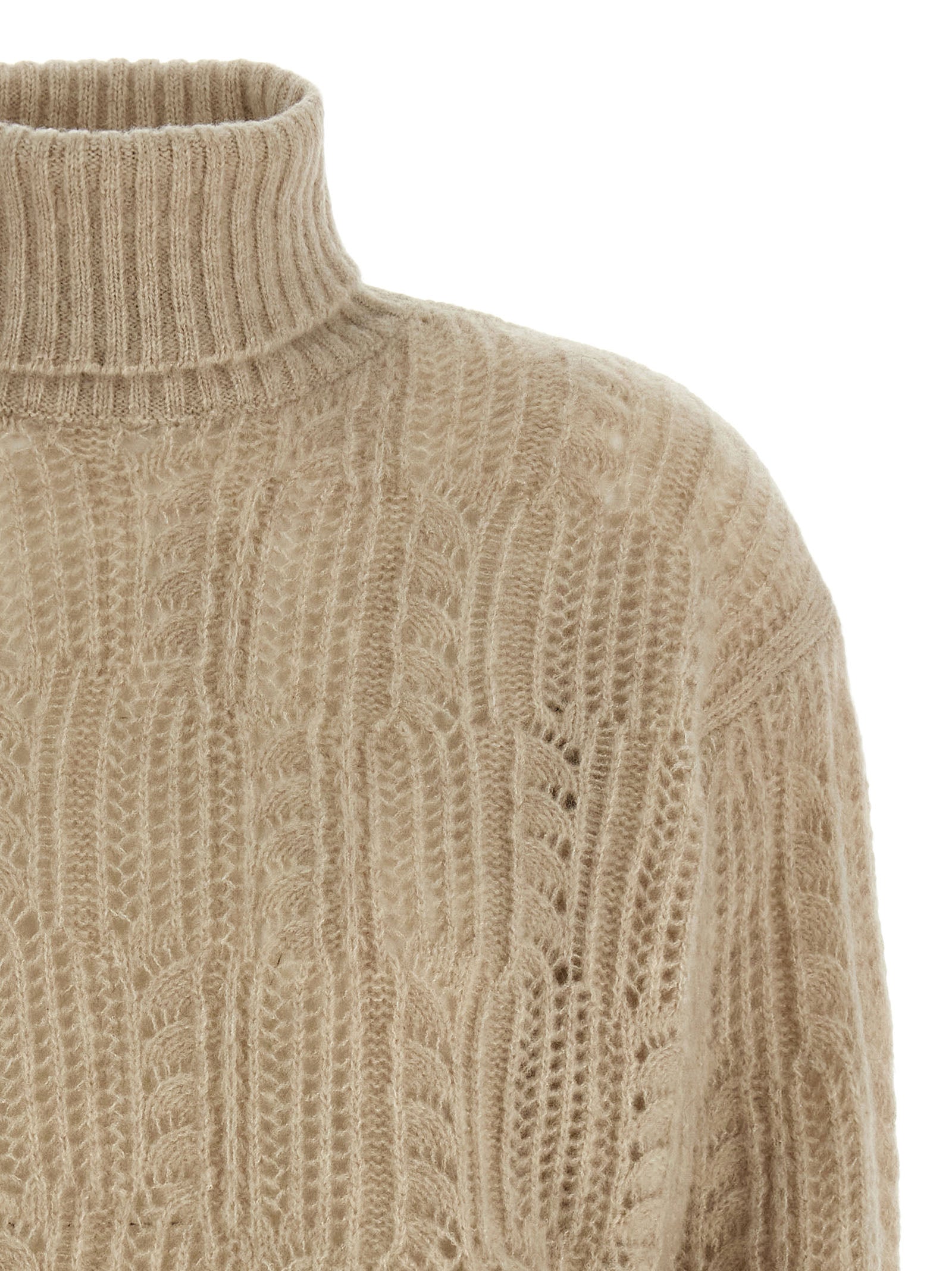 Agnona Openwork Turtleneck Sweater