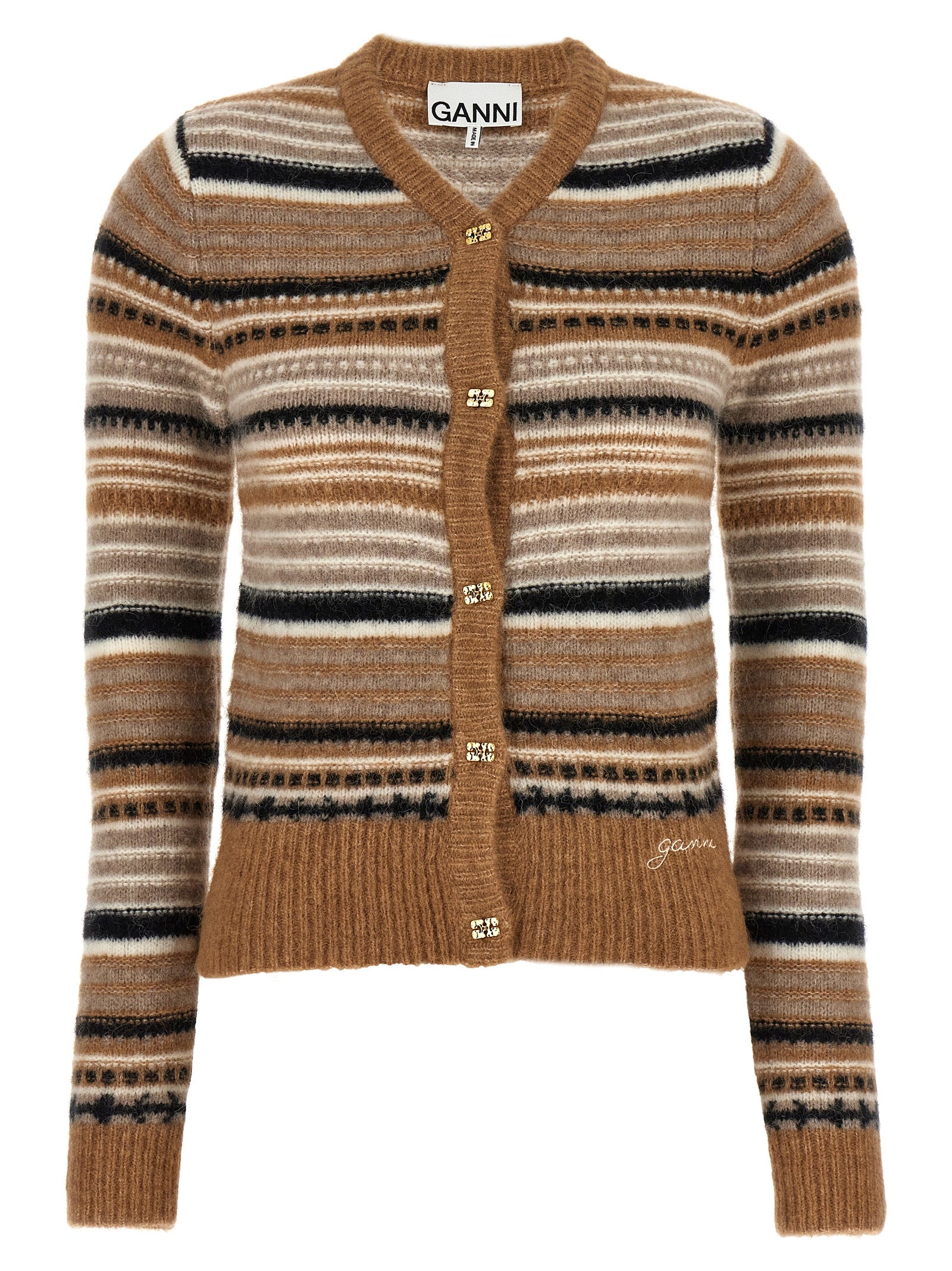 Ganni Striped Cardigan